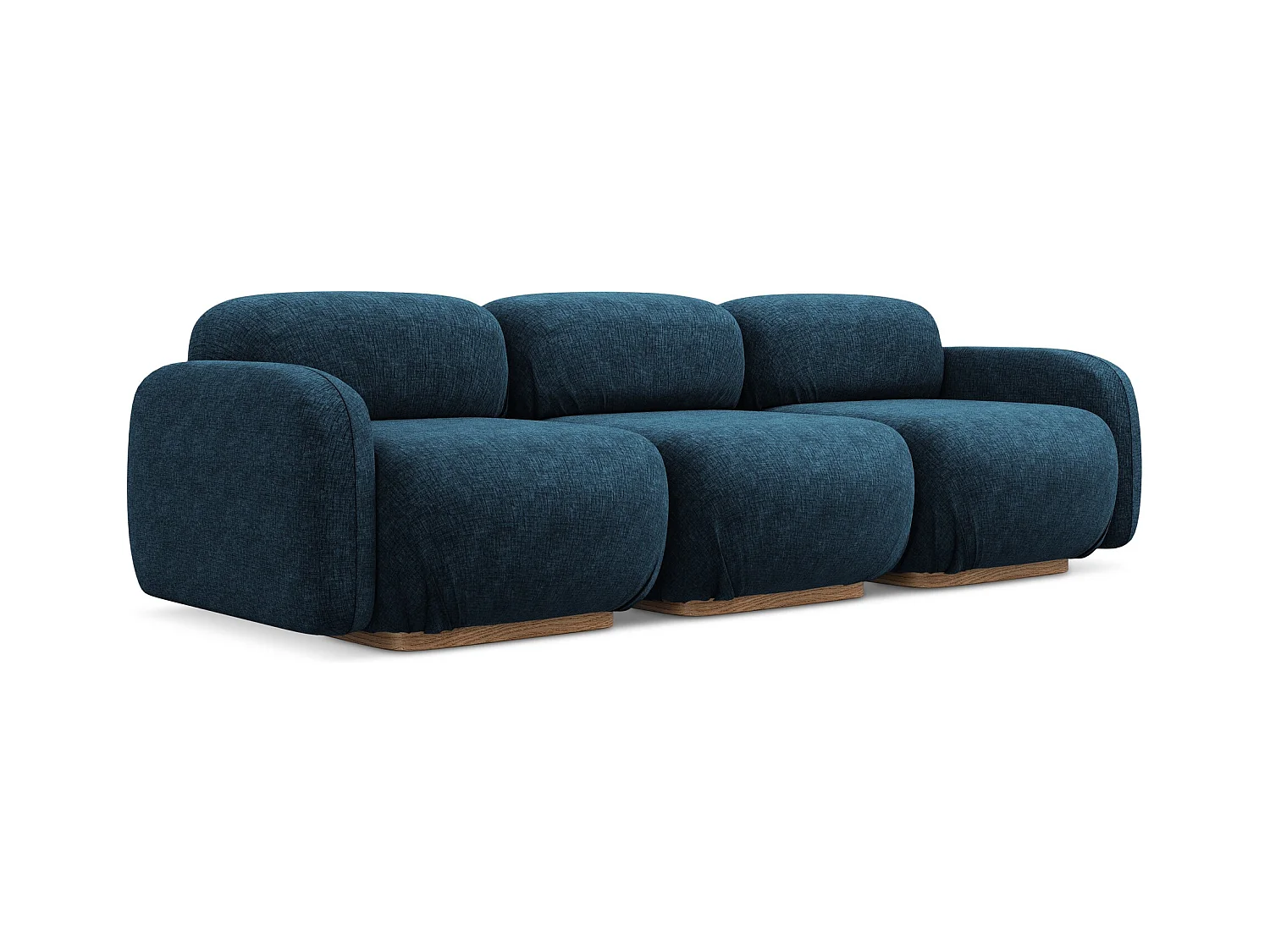 Modulares 4-Sitzer Sofa - - Chenille - Königsblau - AILANI