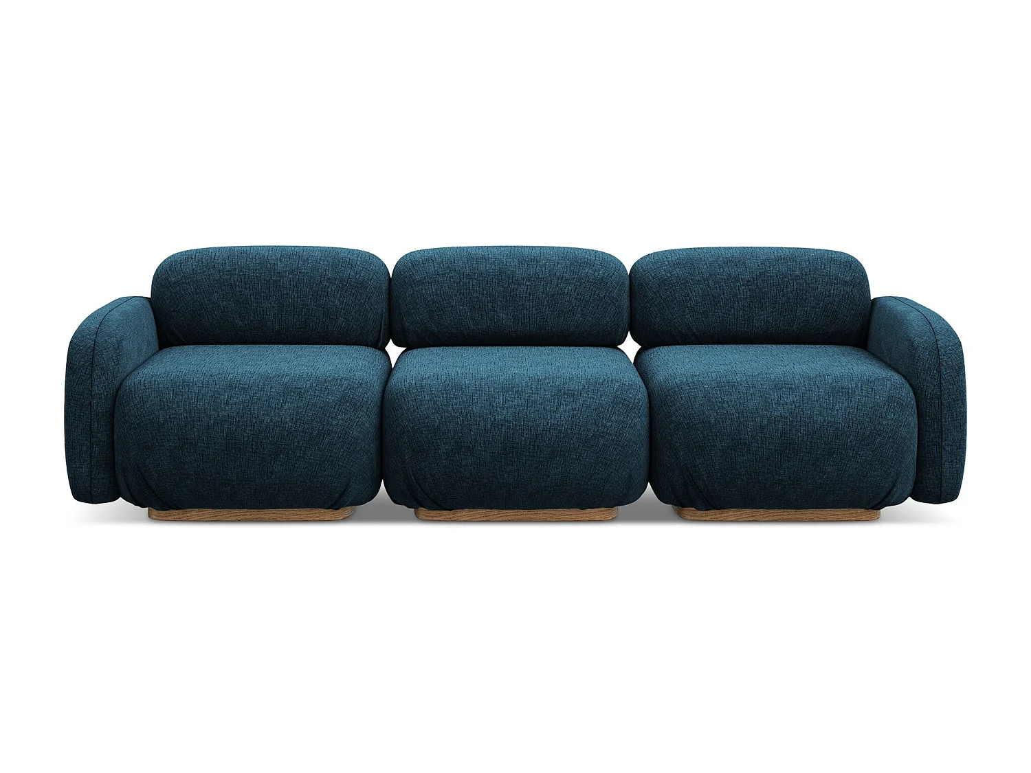 Canapé modulable 4 places en tissu chenille - bleu royal - AILANI