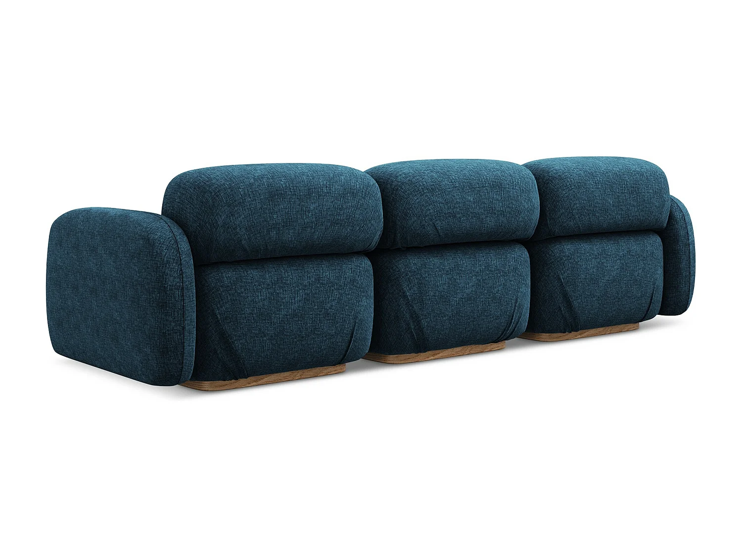 Canapé modulable 4 places en tissu chenille - bleu royal - AILANI