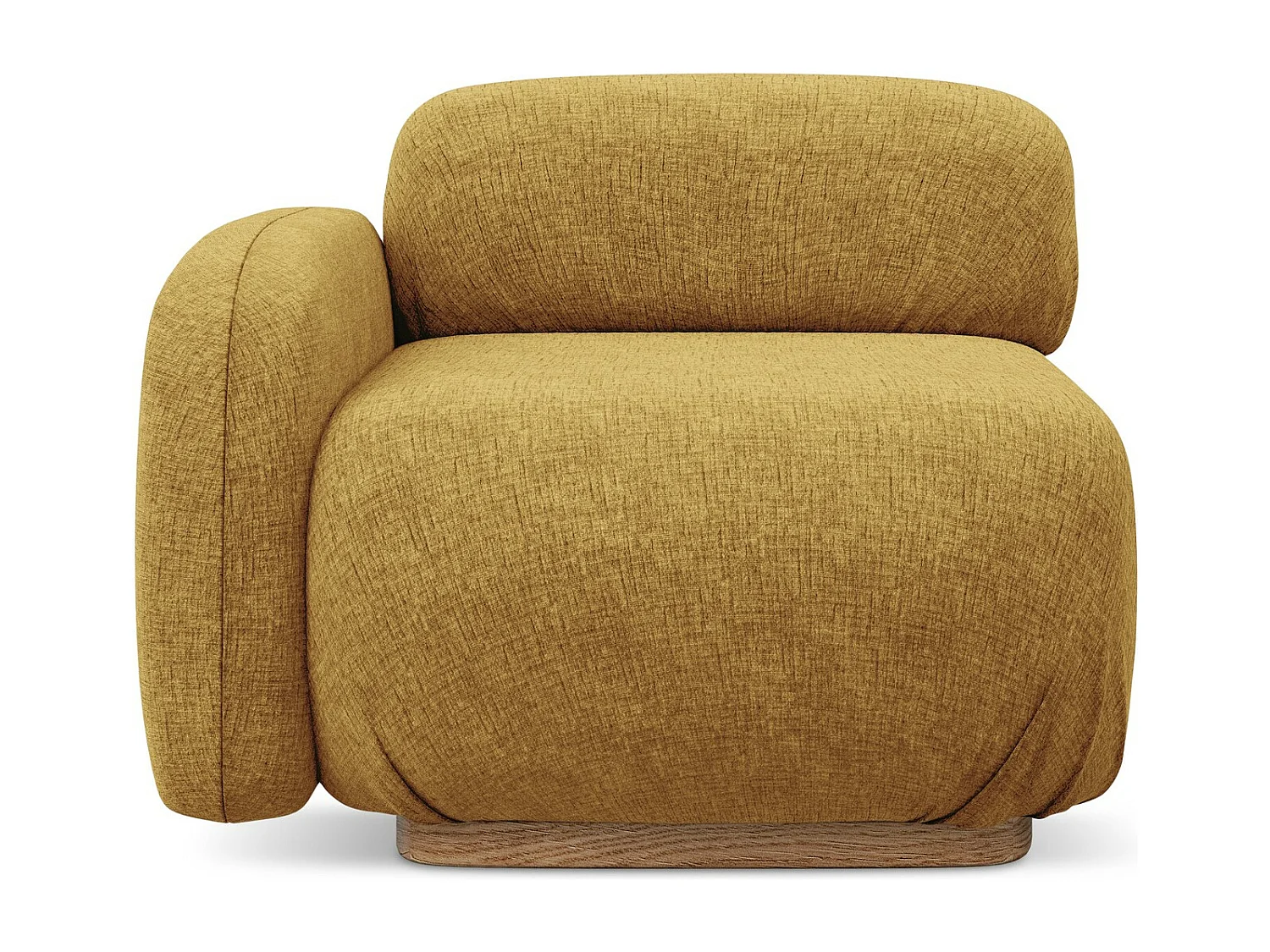 Module avec accoudoirs gauche en tissu chenille - moutarde - AILANI