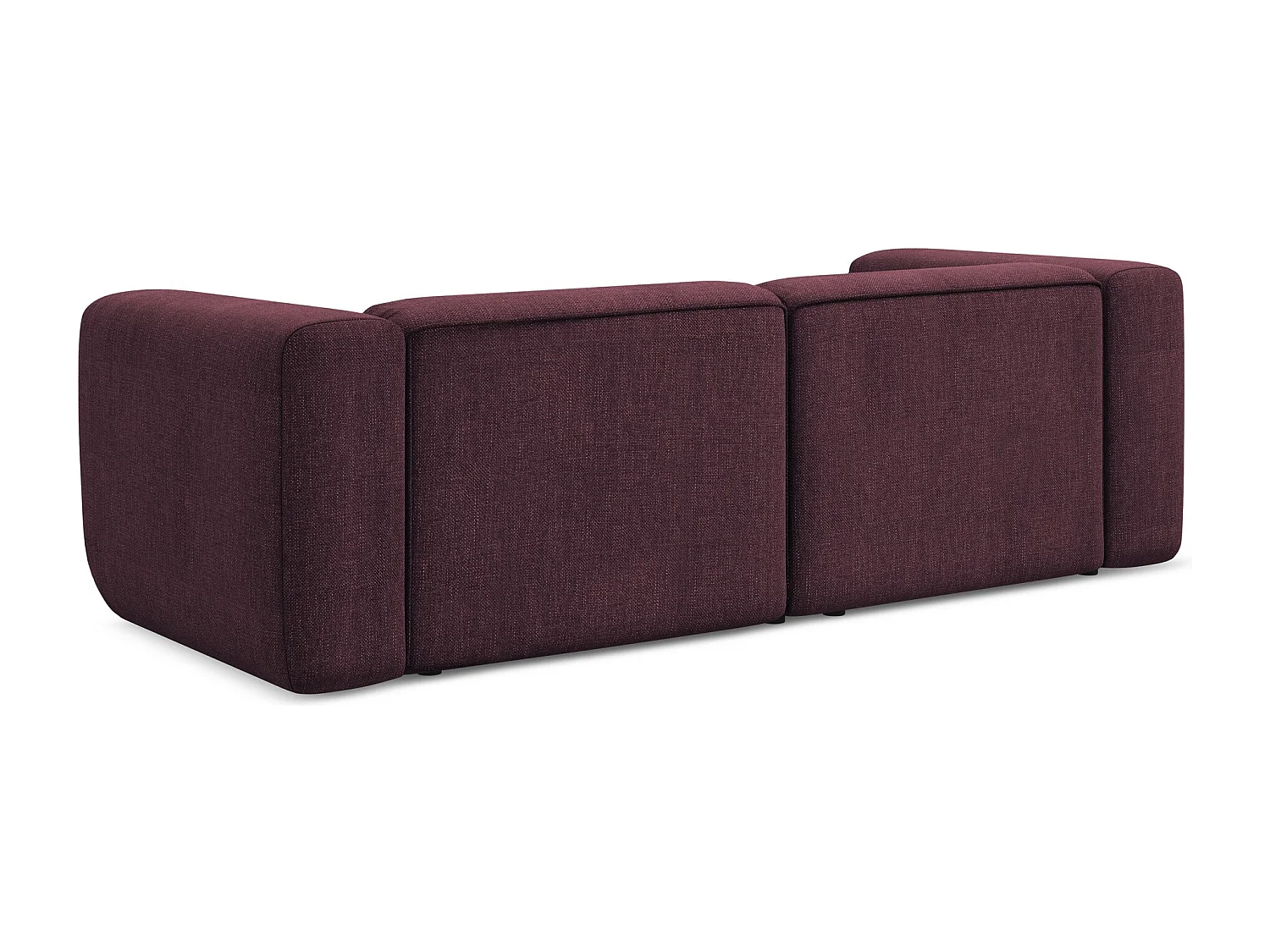 Driezits modulaire bank van bordeaux chenille stof - EKAHI