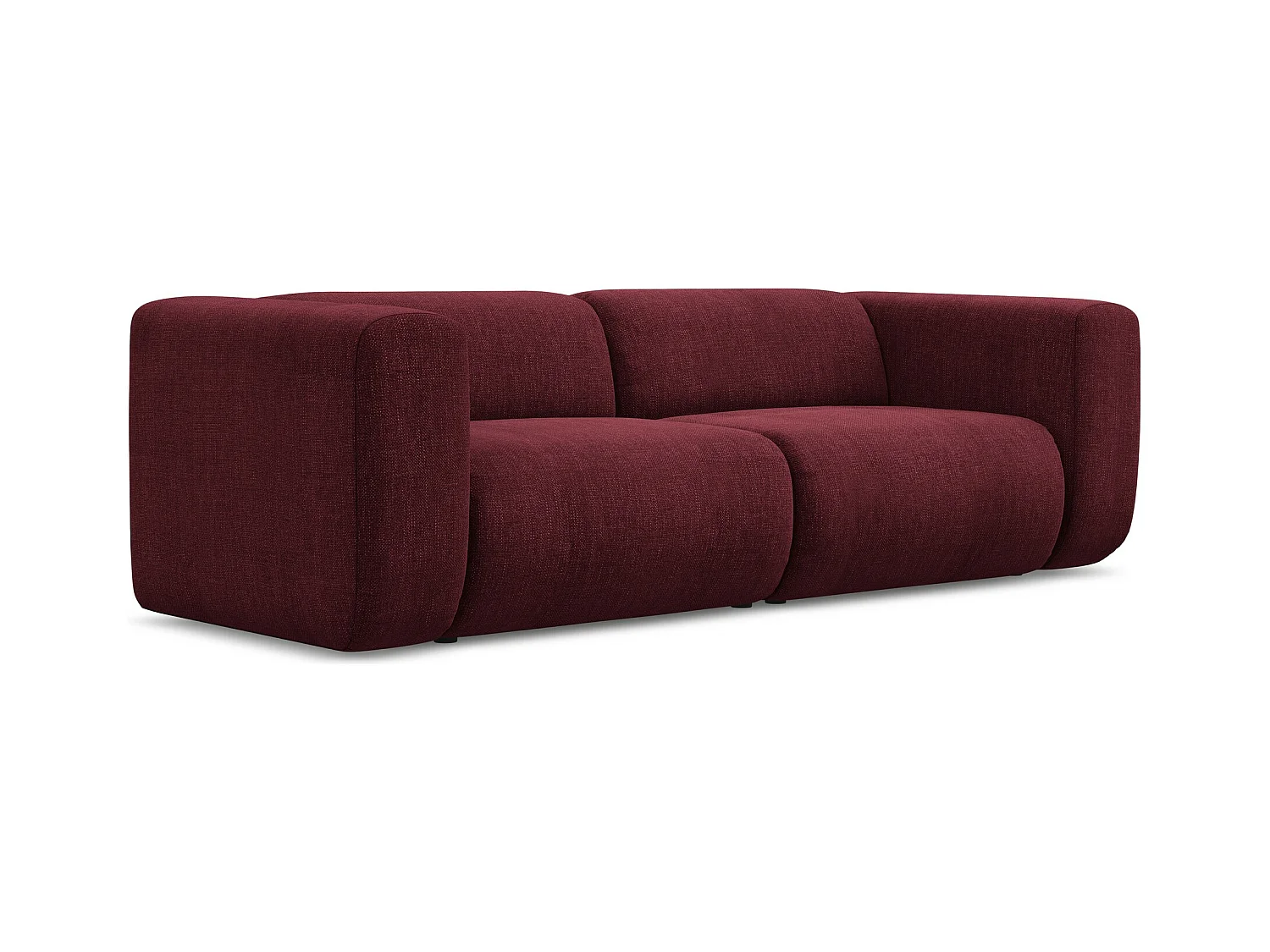 Modulares 3-Sitzer Sofa - - Chenille - Rotwein - EKAHI