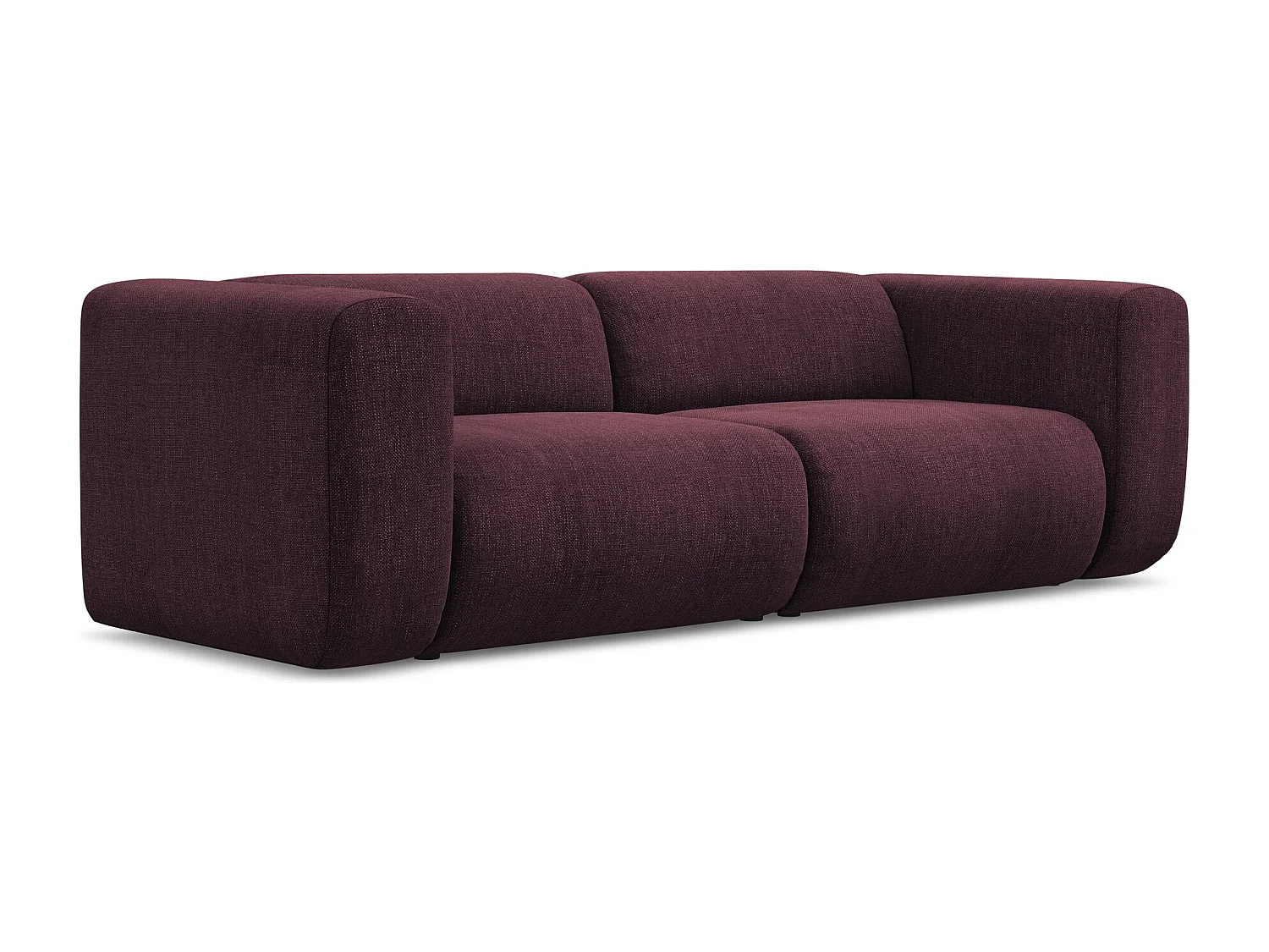 Canapé modulable 3 places en tissu chenille - bordeaux - EKAHI