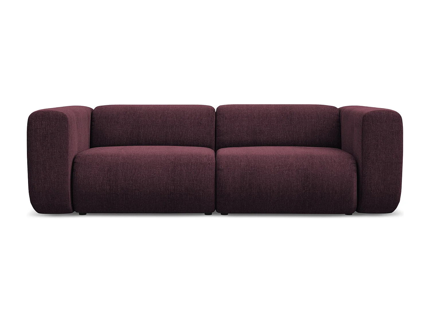 Driezits modulaire bank van bordeaux chenille stof - EKAHI