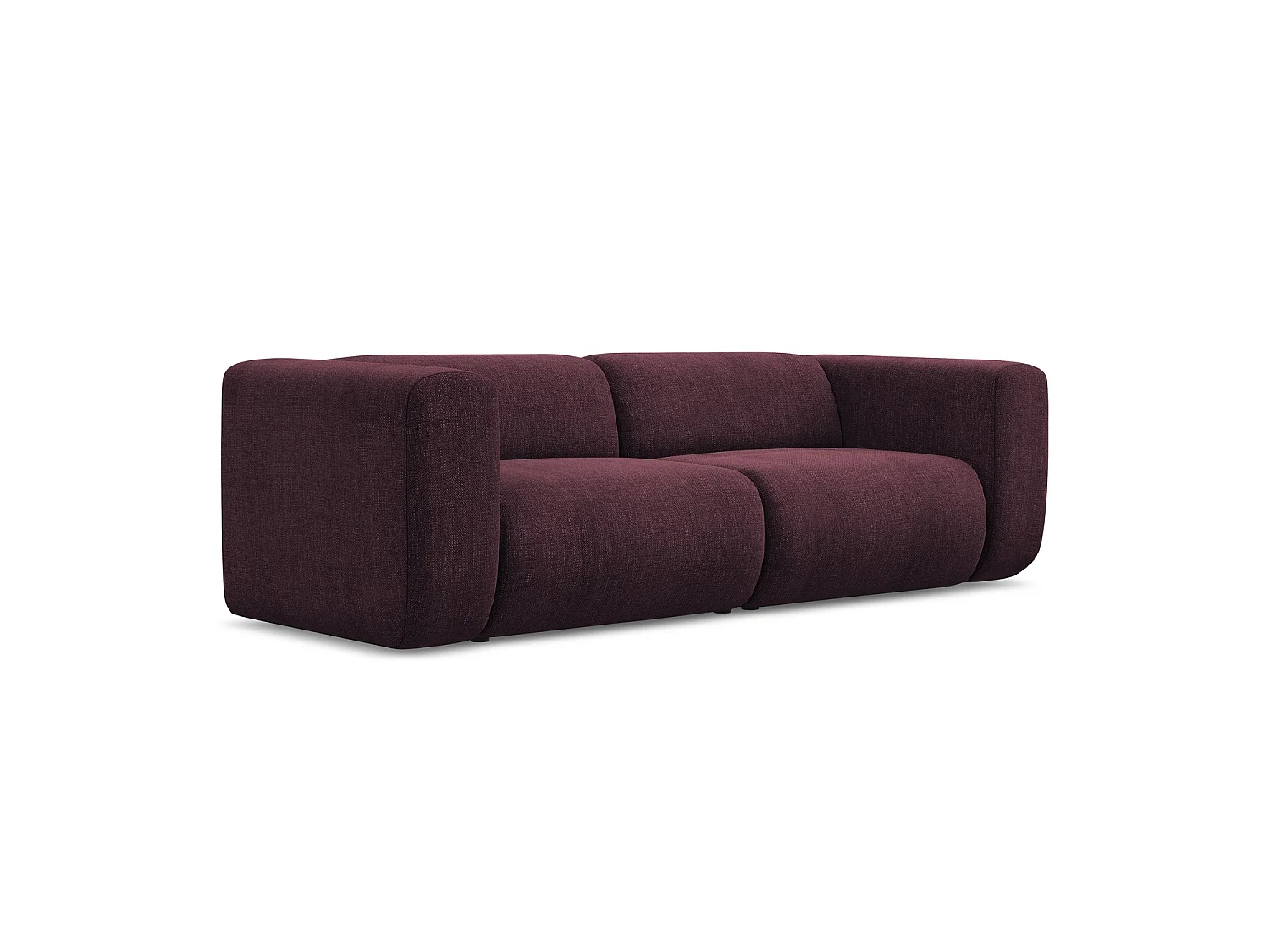 Modulares 3-Sitzer Sofa - - Chenille - Rotwein - BARI
