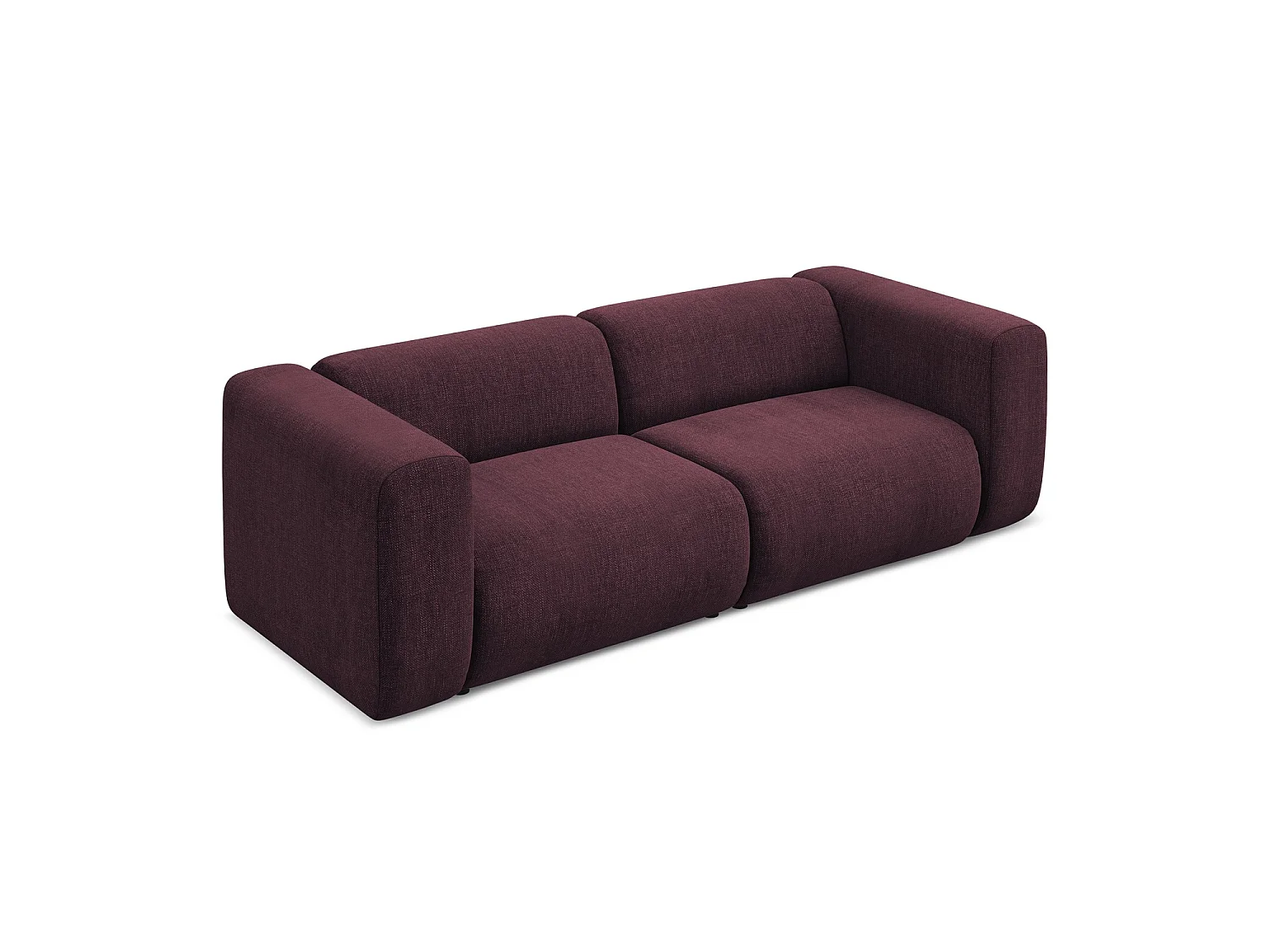 Modulares 3-Sitzer Sofa - - Chenille - Rotwein - BARI