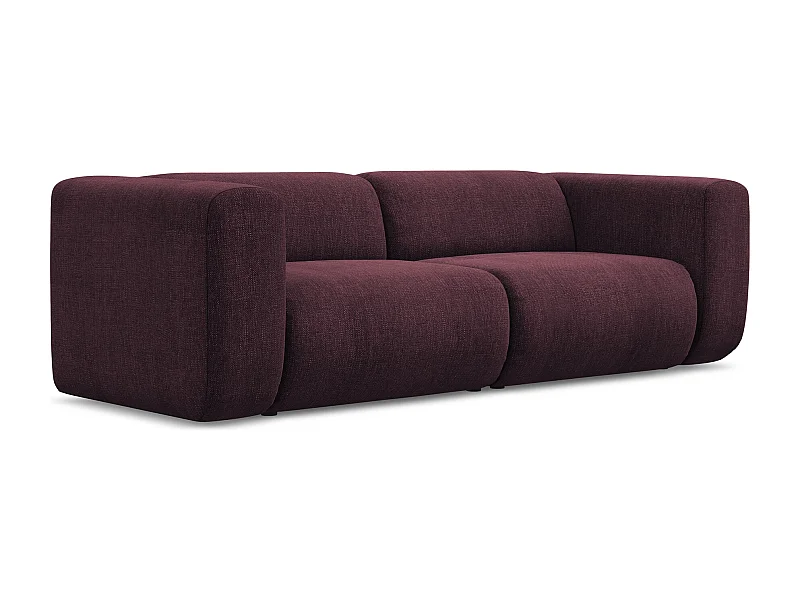 Canapé modulable 3 places en tissu chenille - bordeaux - EKAHI