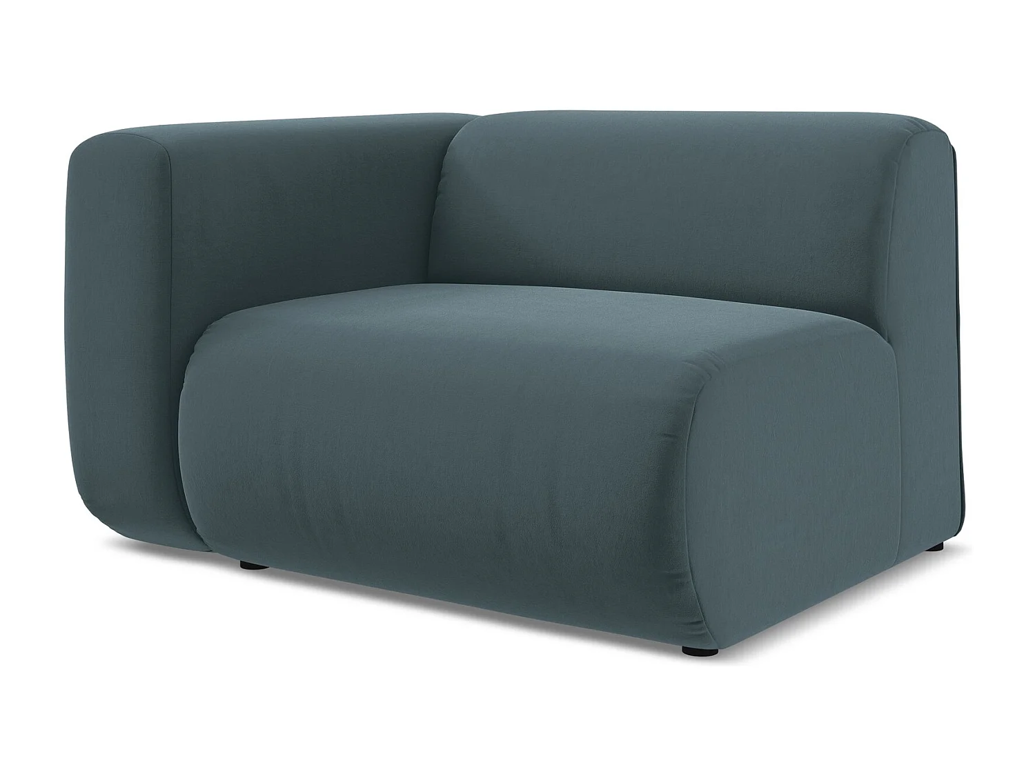 Module avec accoudoirs gauche en velours - marin - EKAHI