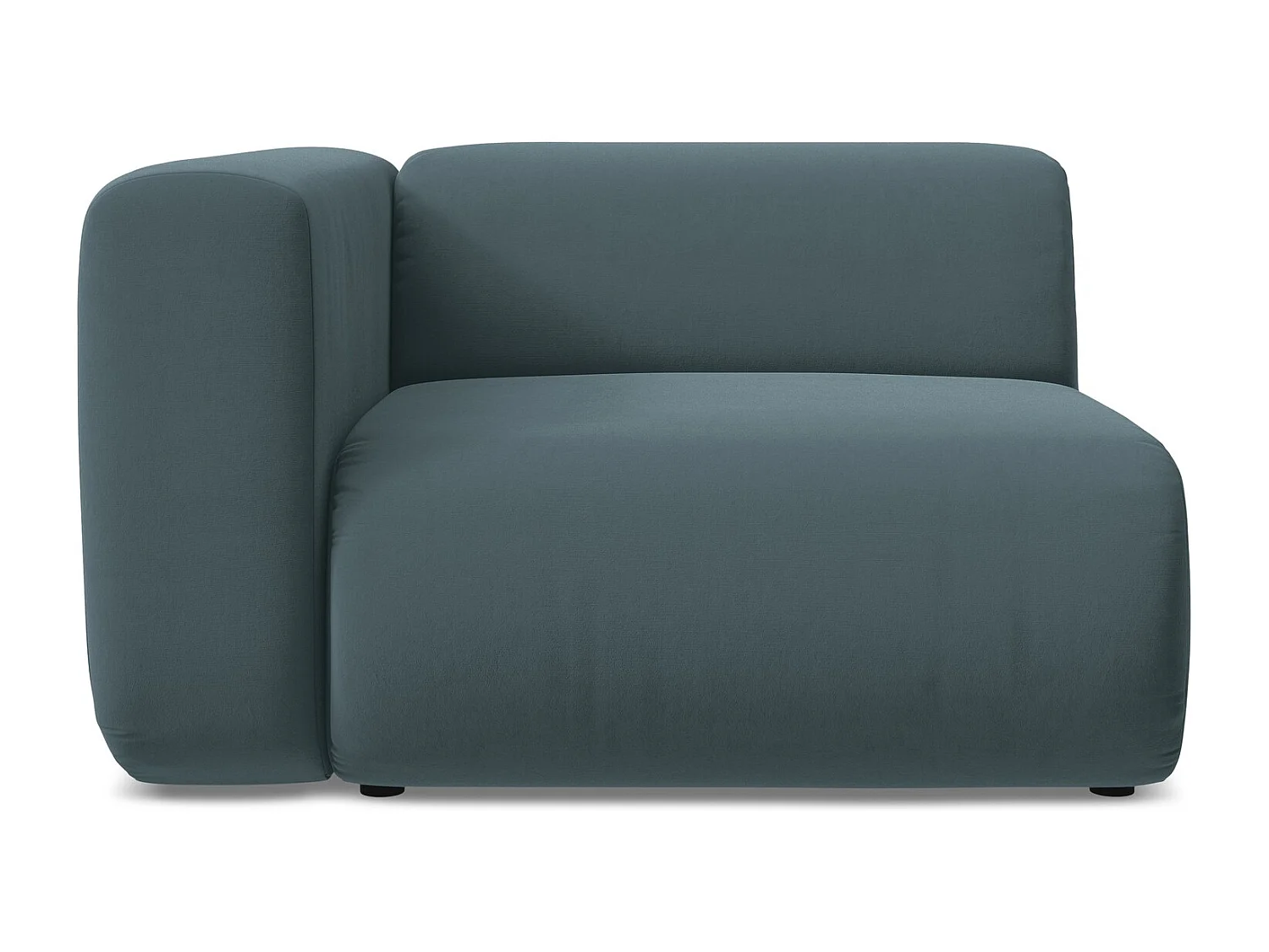 Module avec accoudoirs gauche en velours - marin - EKAHI