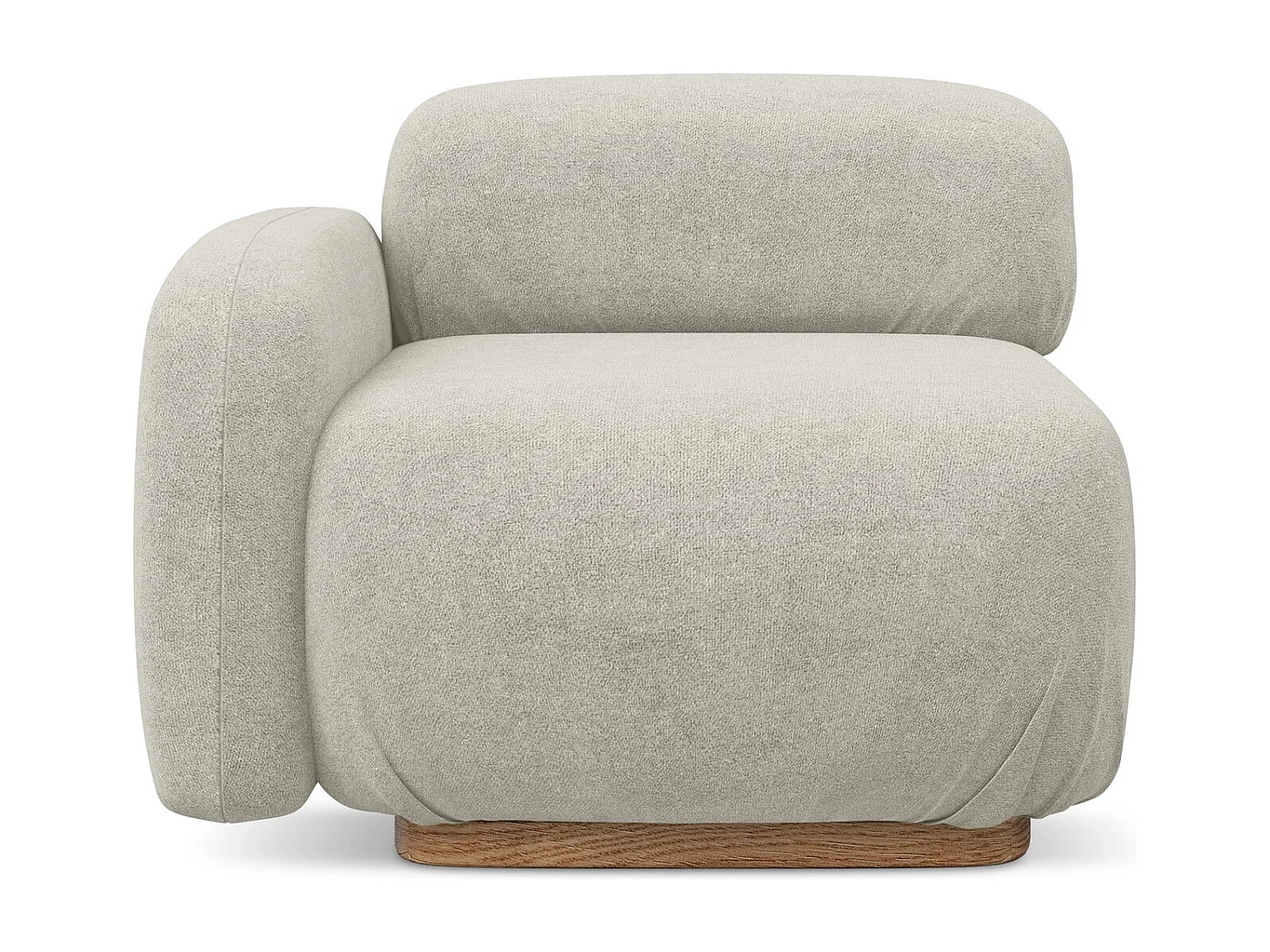 Modular - Eckteil mit Armlehne Links - Bouclé - Hell beige - AILANI