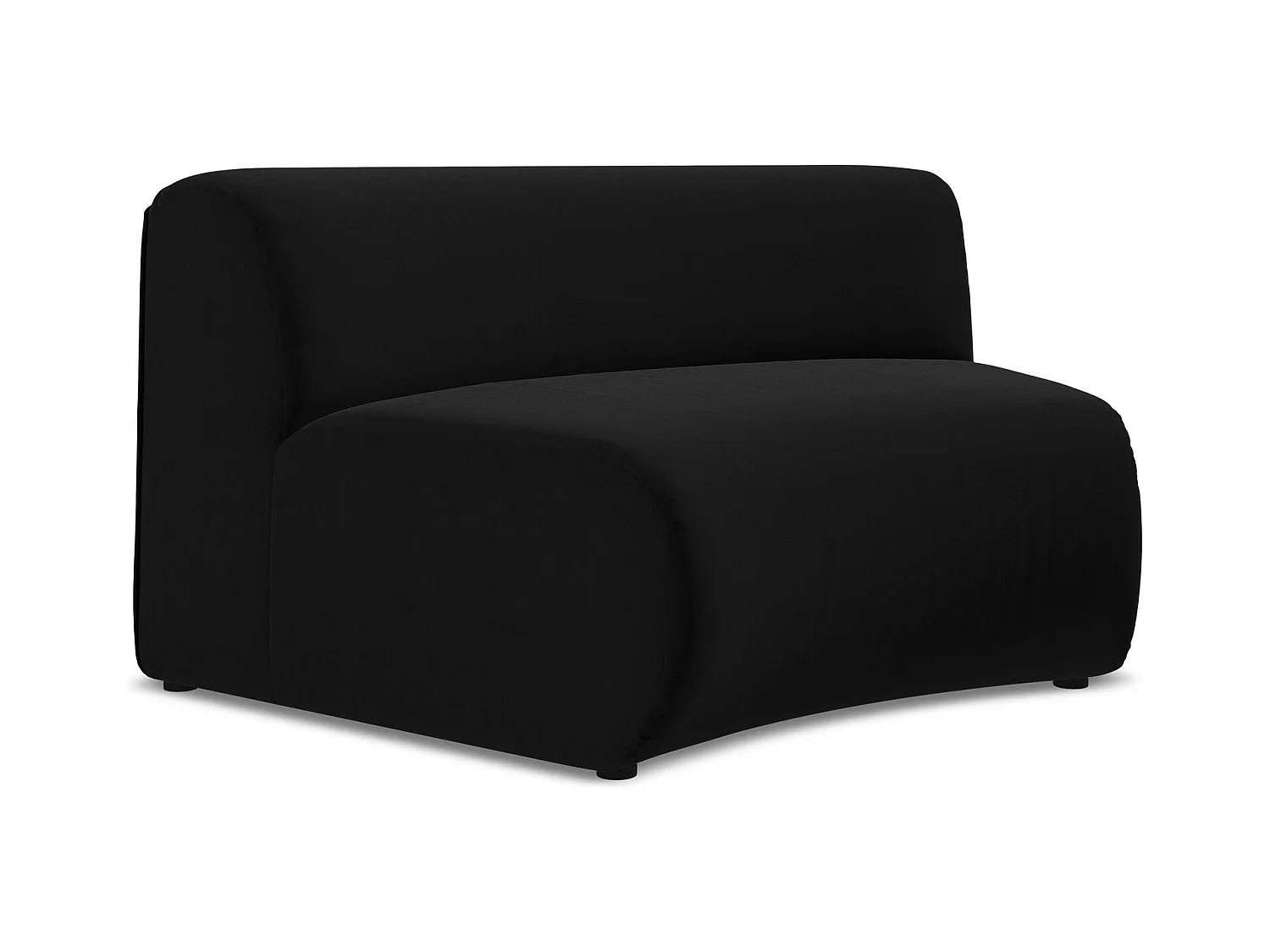 Fauteuil d'angle pour canapé modulable en velours - noir - EKAHI