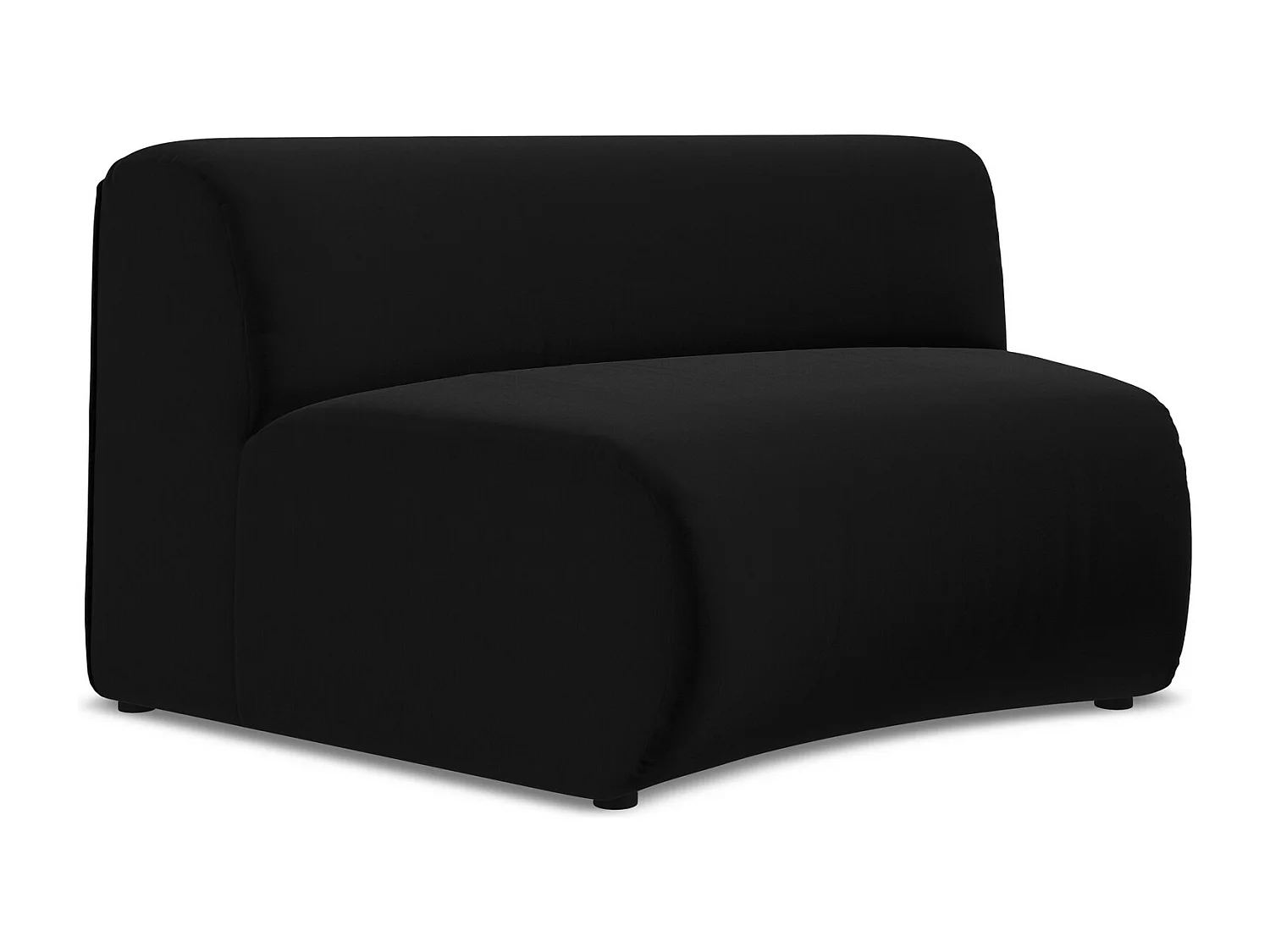 Fauteuil d'angle pour canapé modulable en velours - noir - EKAHI