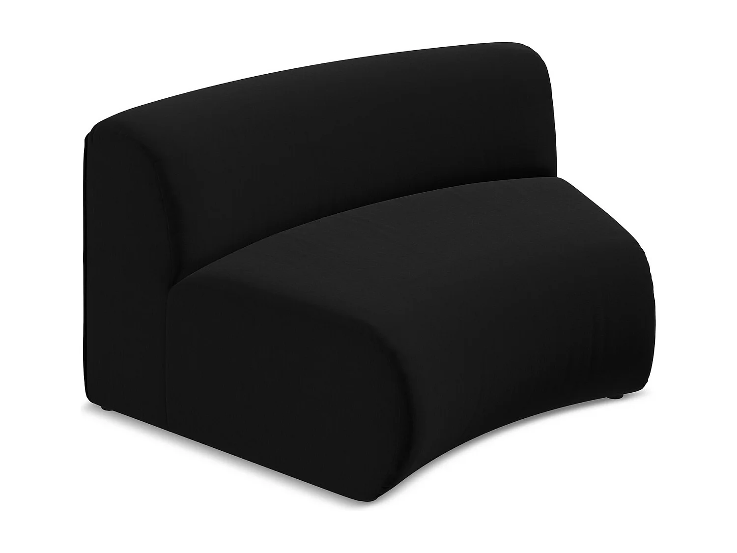 Fauteuil d'angle pour canapé modulable en velours - noir - EKAHI