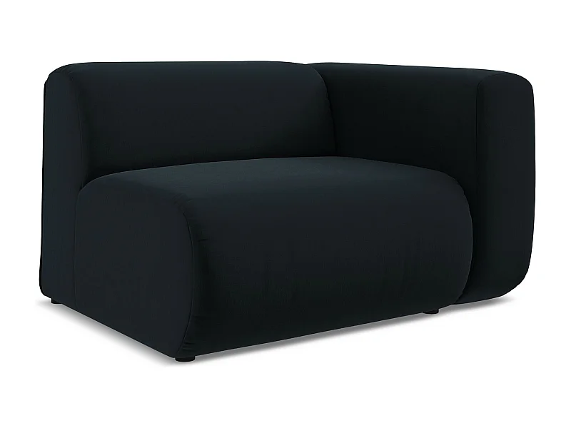 Module avec accoudoirs droit en velours - bleu royal - EKAHI