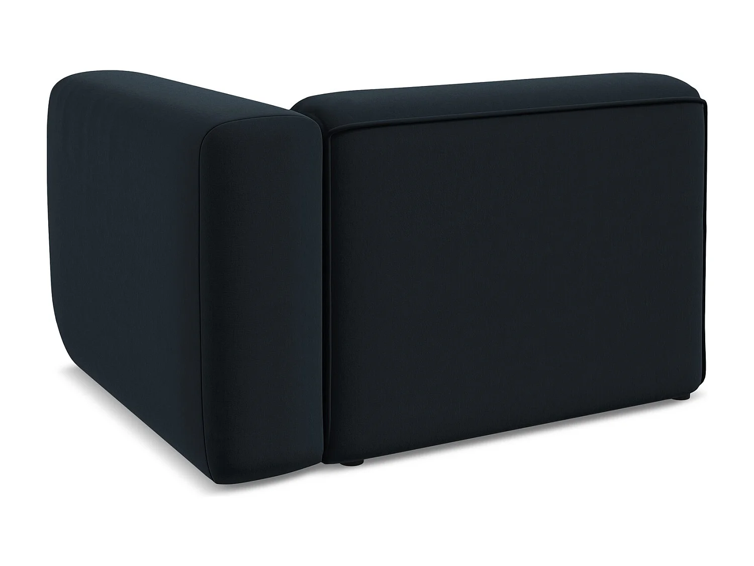 Module avec accoudoirs droit en velours - bleu royal - EKAHI