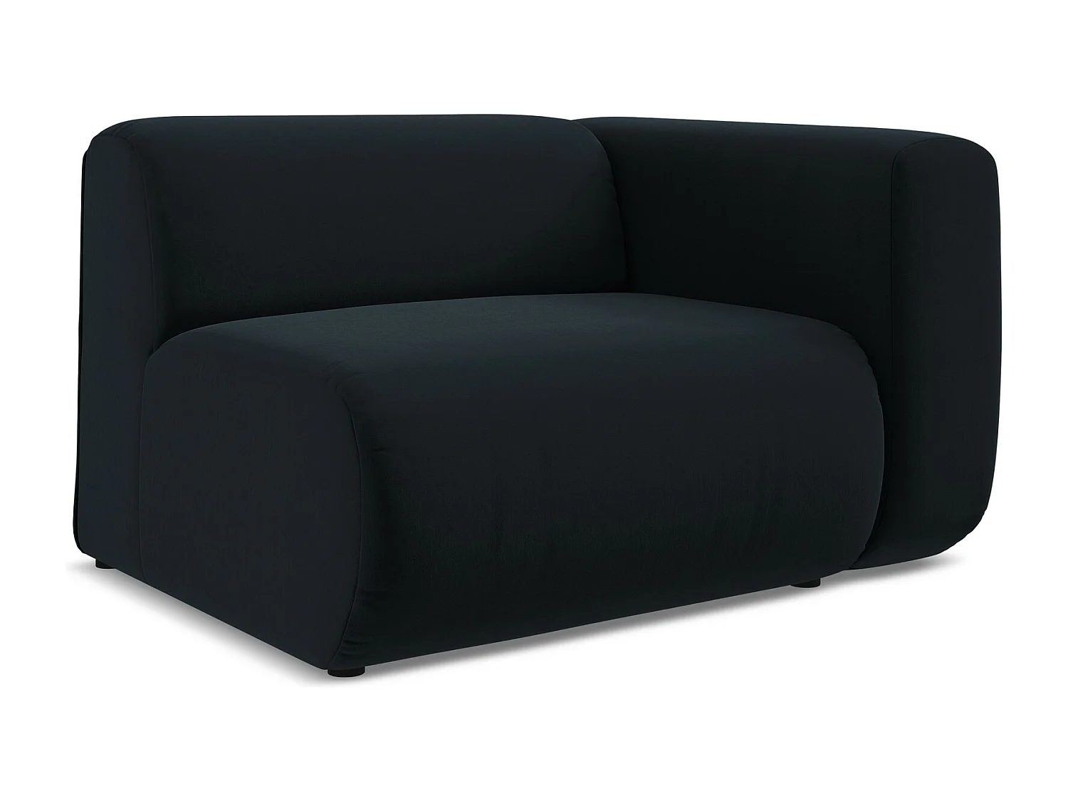 Module avec accoudoirs droit en velours - bleu royal - EKAHI