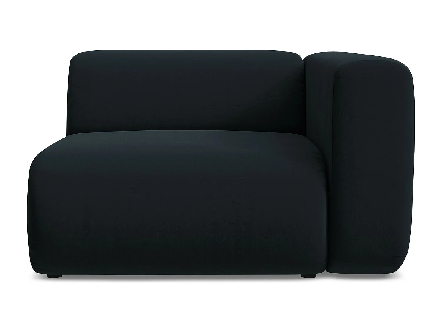 Module avec accoudoirs droit en velours - bleu royal - EKAHI