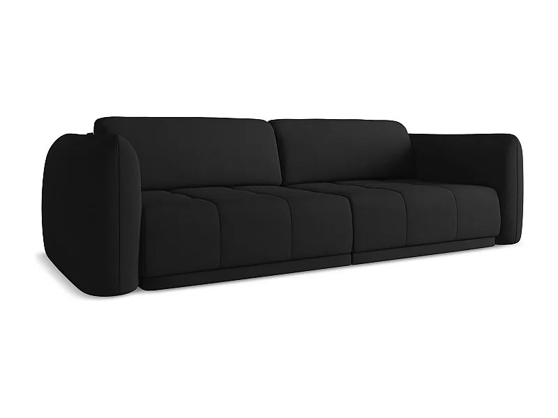 3-Sitzer Sofa - - Chenille - Schwarz - HOKU