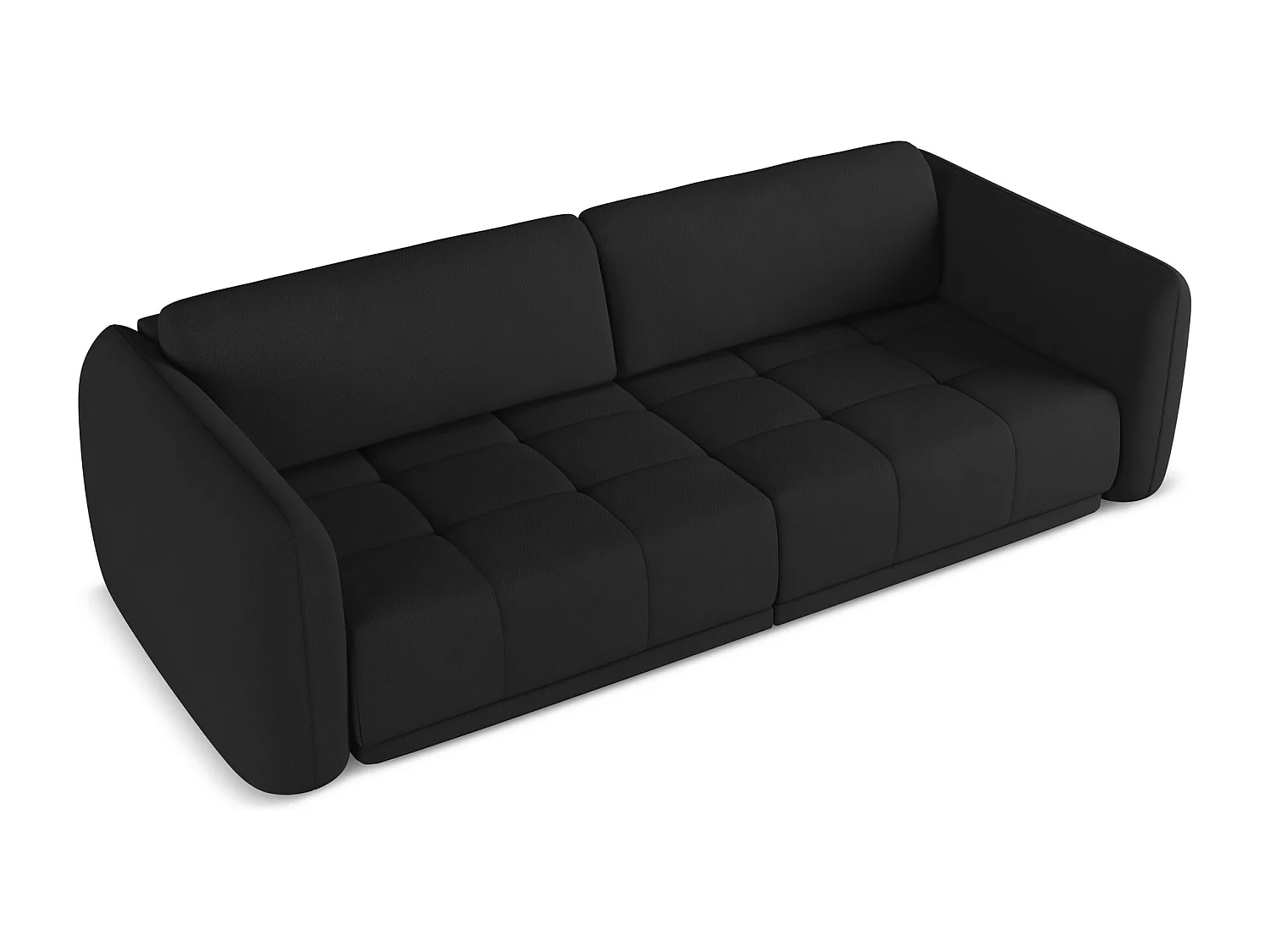 Canapé 3 places en tissu chenille - noir - HOKU