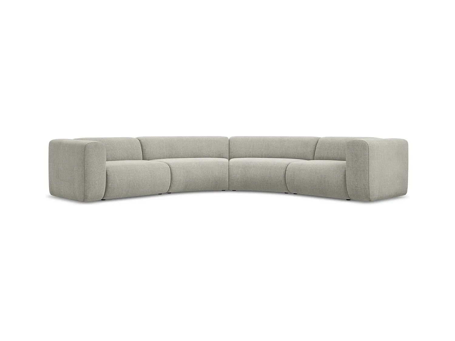 Canapé d'angle modulable en tissu chenille - beige - EKAHI
