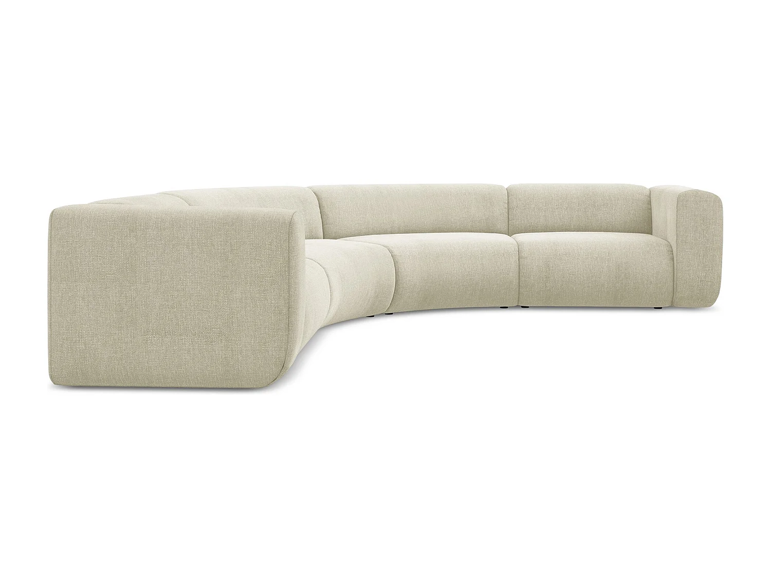 Modulares Ecksofa - - Chenille - Beige - EKAHI