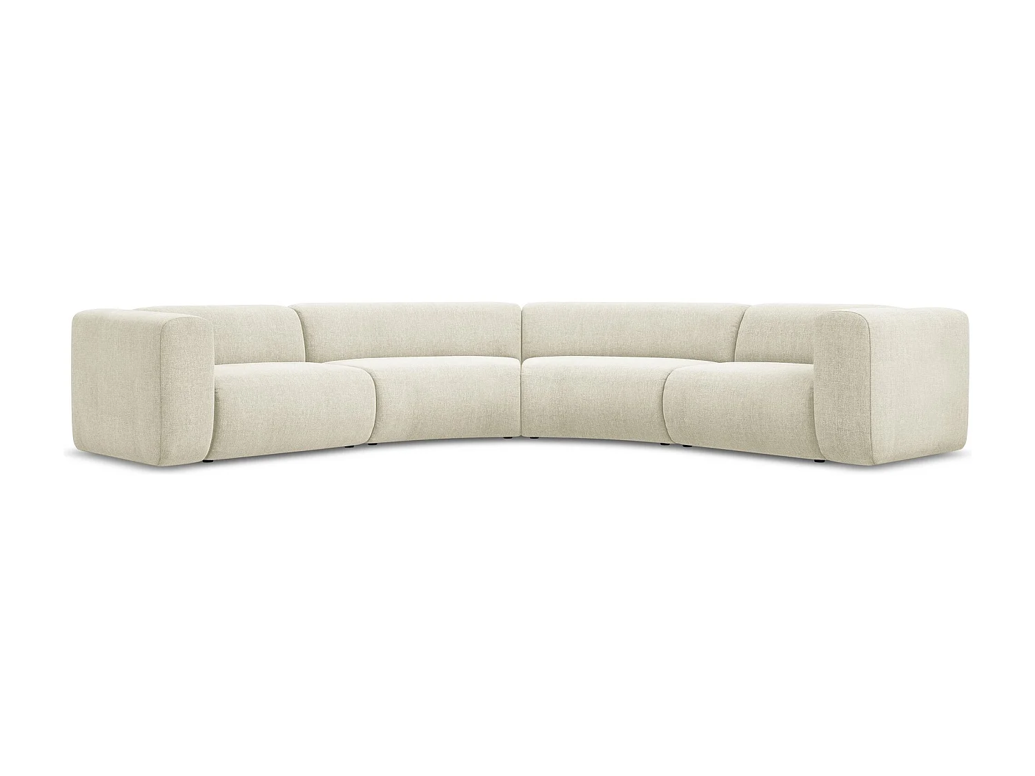 Canapé d'angle modulable en tissu chenille - beige - EKAHI