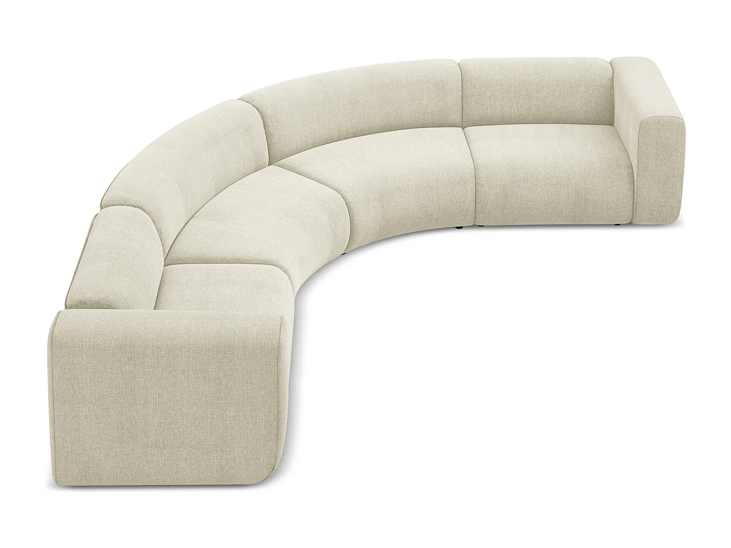 Canapé d'angle modulable en tissu chenille - beige - EKAHI