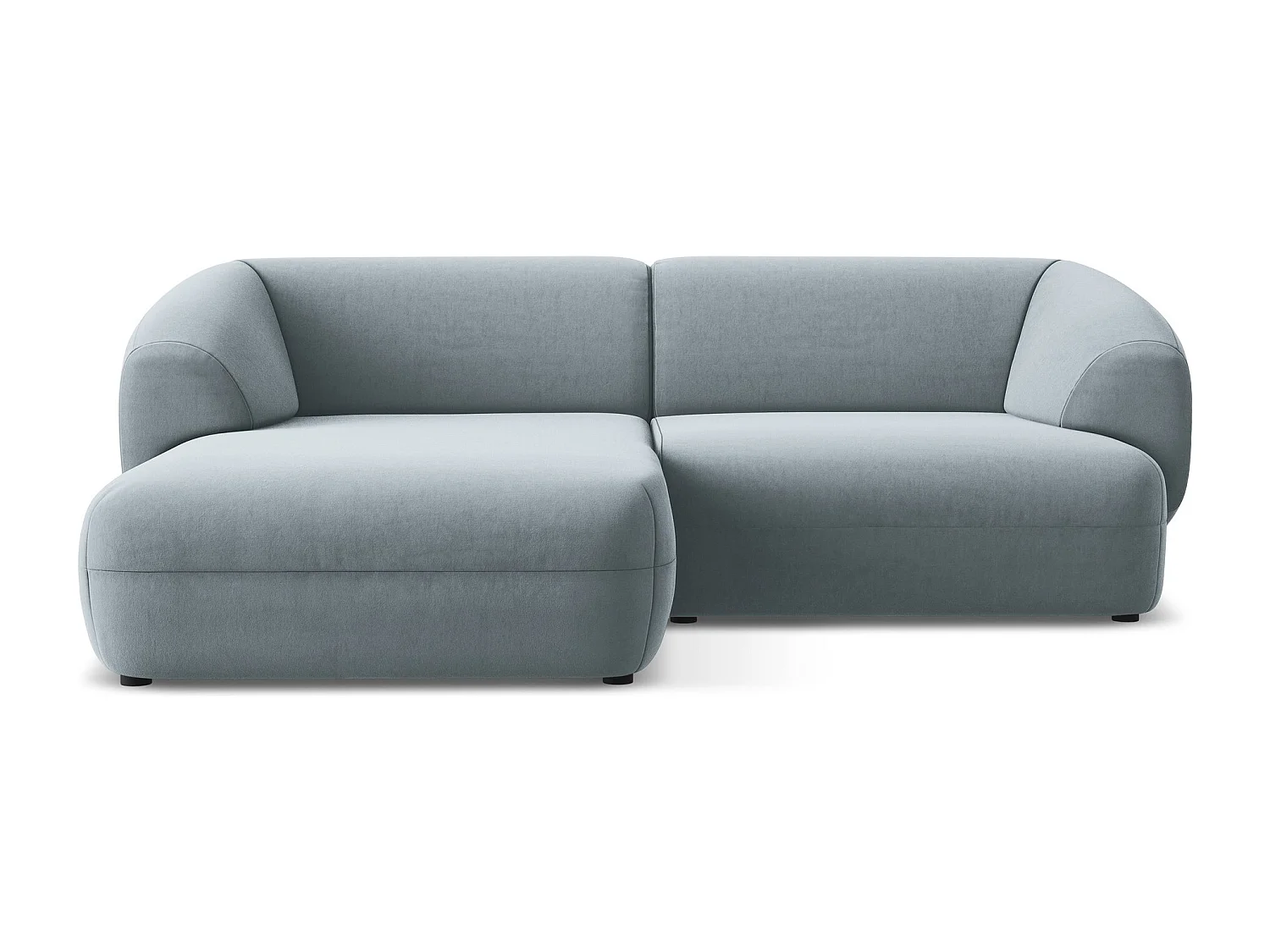 2,5-Sitzer Modulares Ecksofa - Ecke Links - Samt - Hellblau - MOANA