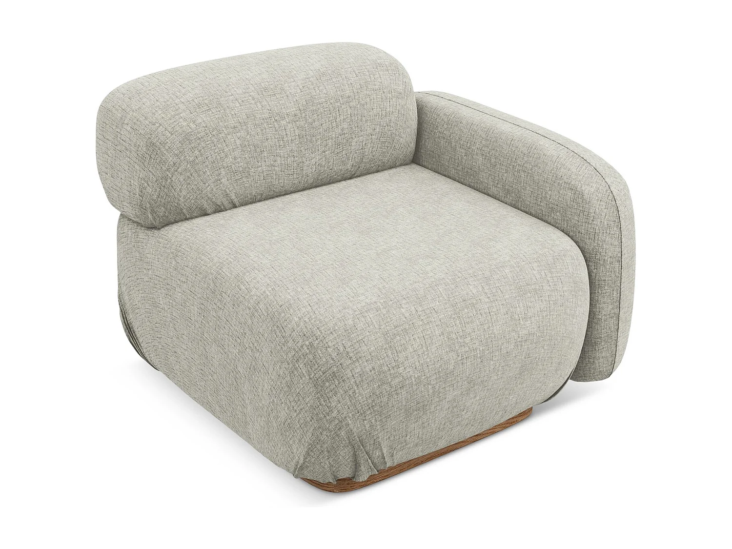 Module avec accoudoirs droit en tissu chenille - argent - AILANI