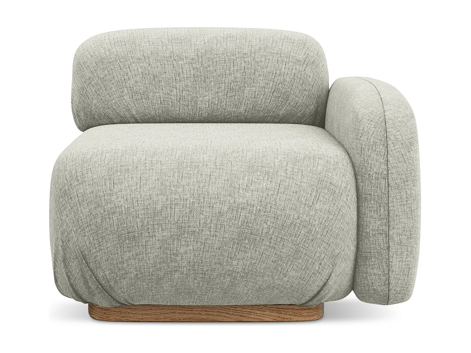 Module avec accoudoirs droit en tissu chenille - argent - AILANI