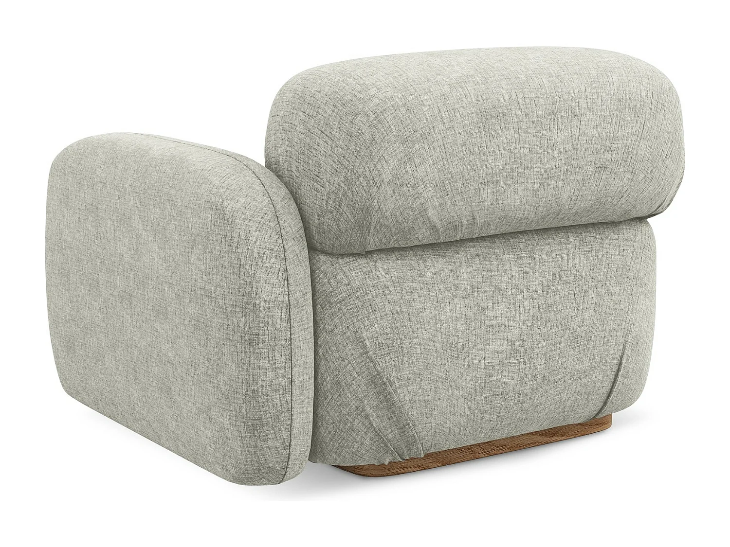 Module avec accoudoirs droit en tissu chenille - argent - AILANI