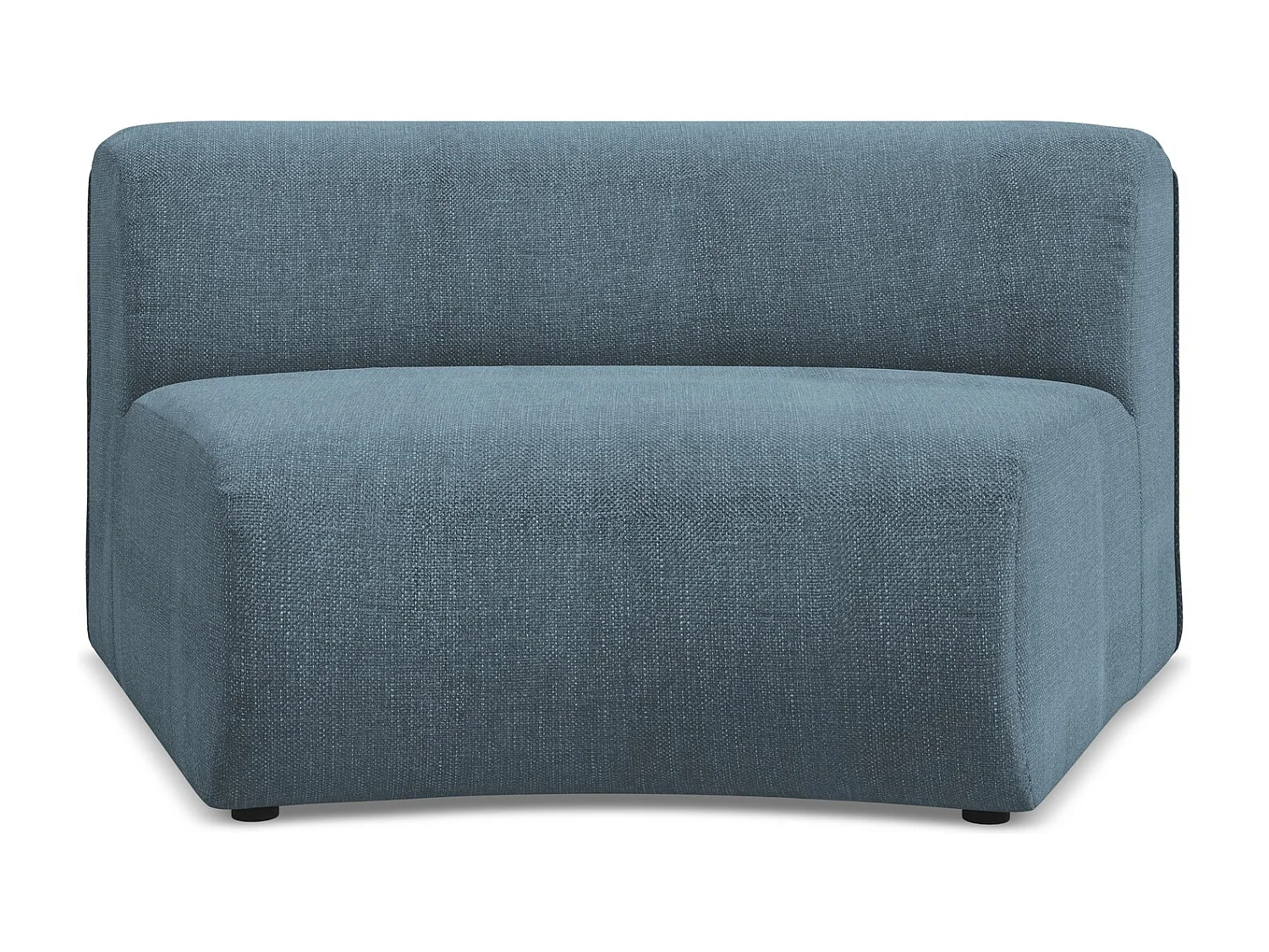 Poltrona de canto em tecido chenille jeans - EKAHI