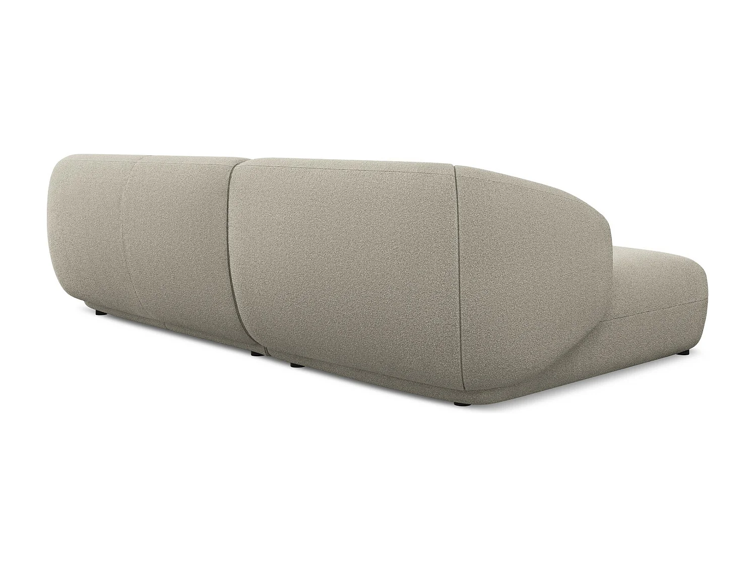 Canapé d'angle 3 places modulaire gauche en tissu bouclette - beige foncé - MOANA