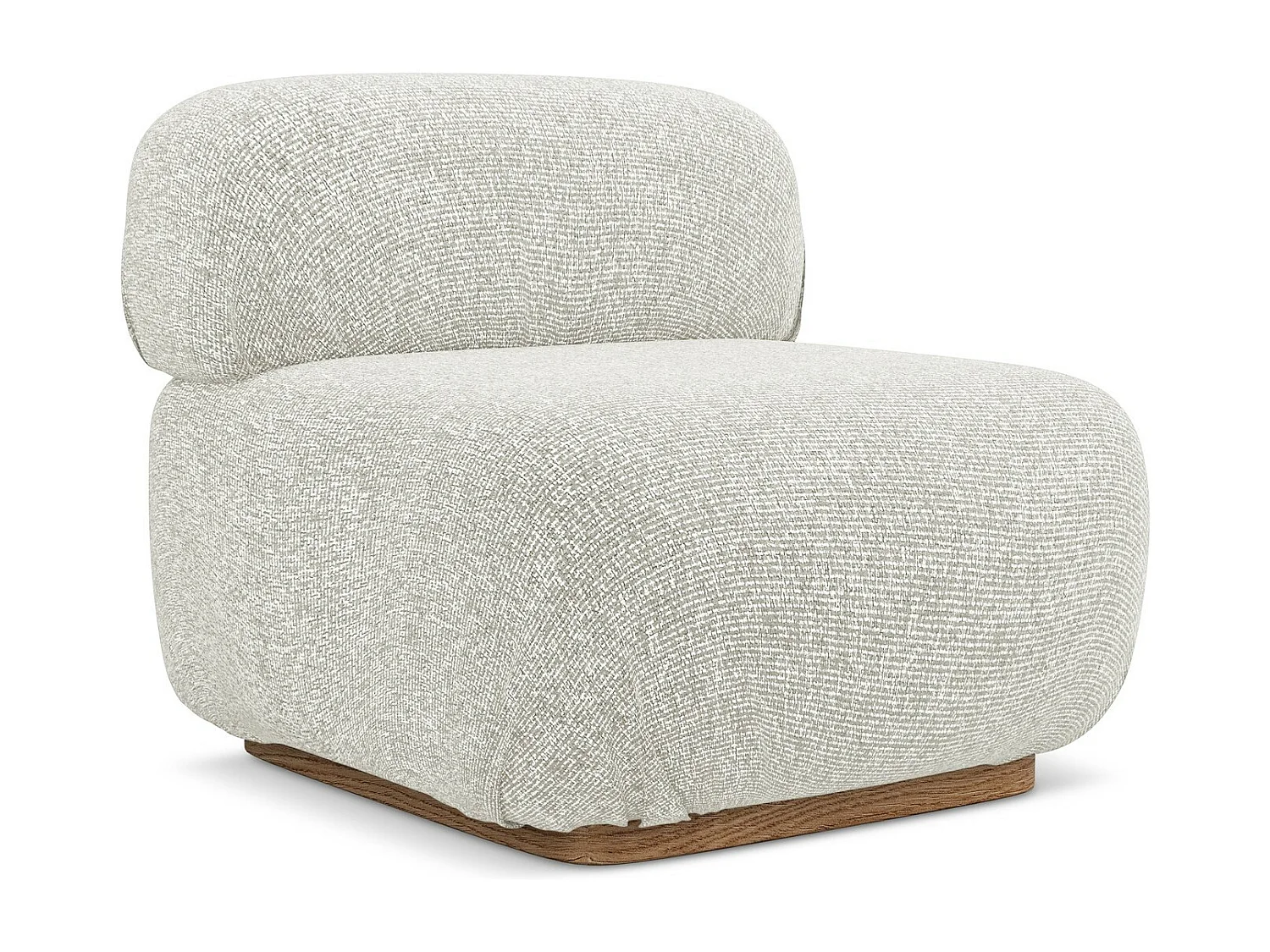 Fauteuil pour canapé modulable en tissu texturé - beige clair - AILANI