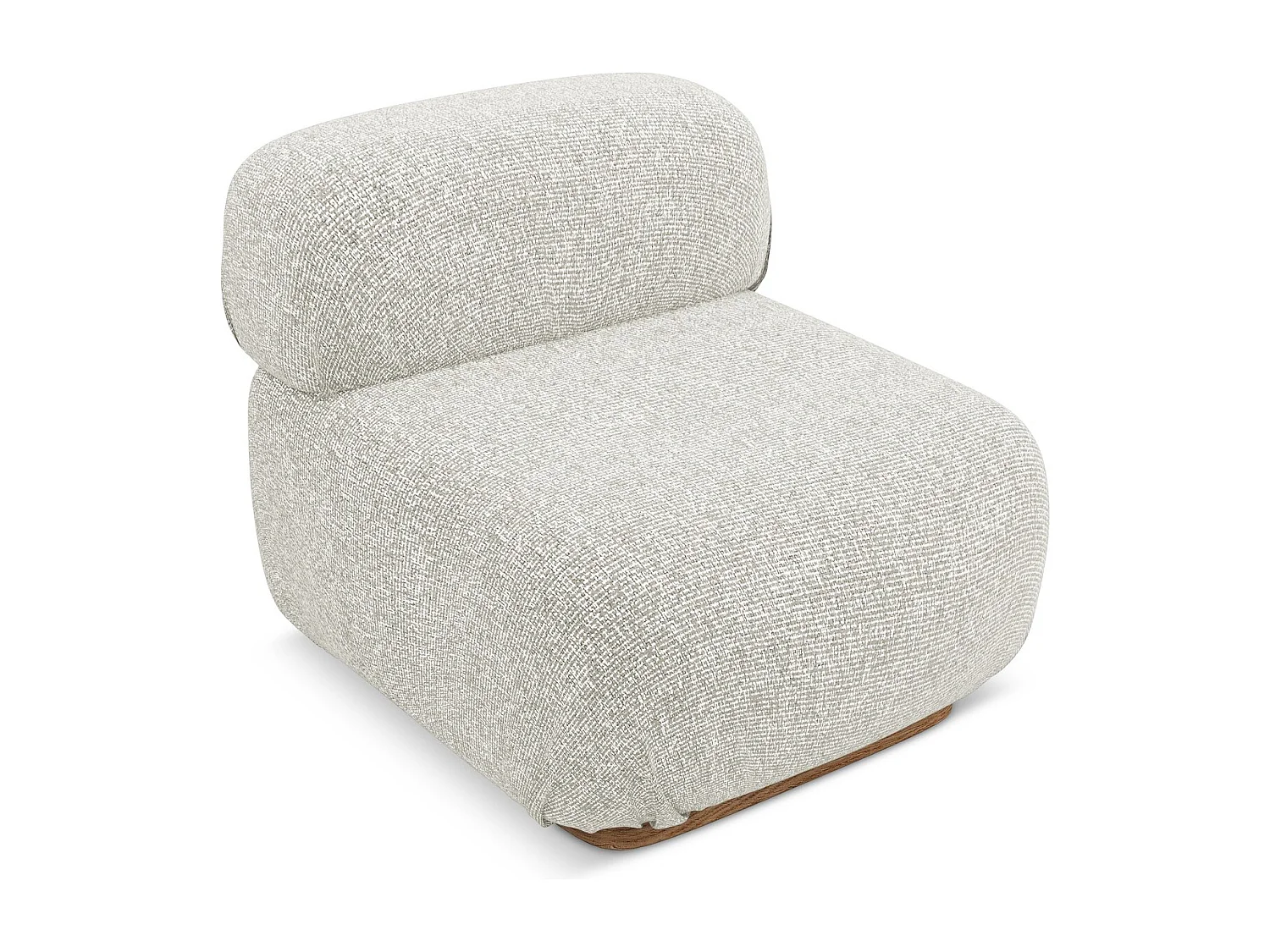Fauteuil pour canapé modulable en tissu texturé - beige clair - AILANI