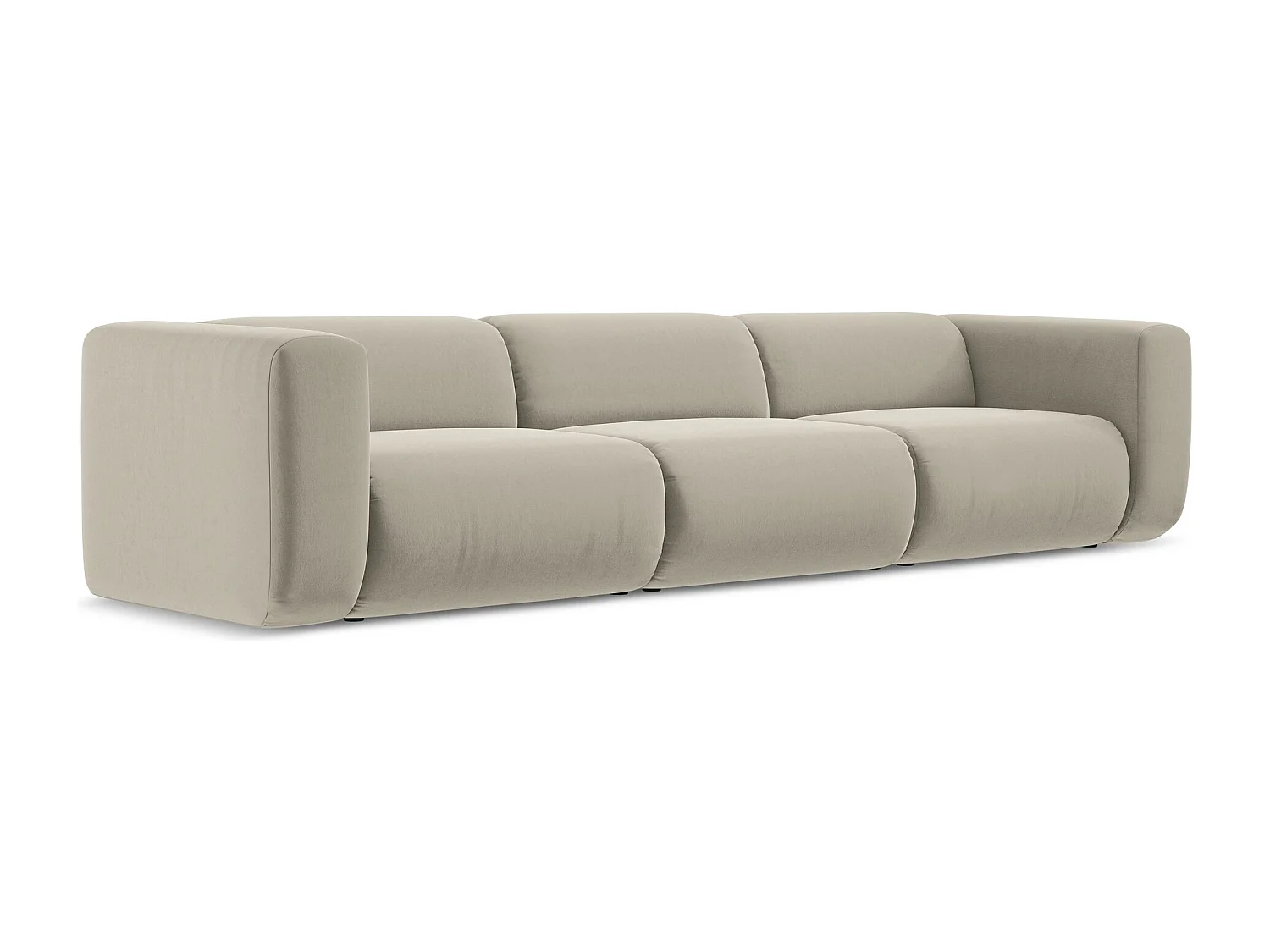 Modulares 4-Sitzer Sofa - - Samt - Perle - EKAHI