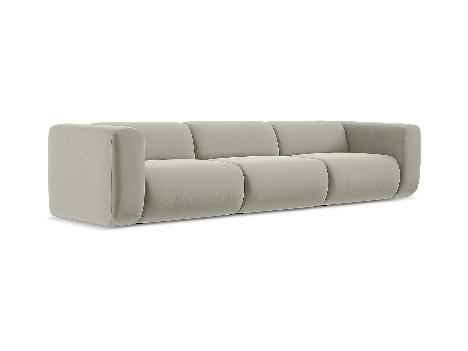 Modulares 4-Sitzer Sofa - - Samt - Perle - EKAHI
