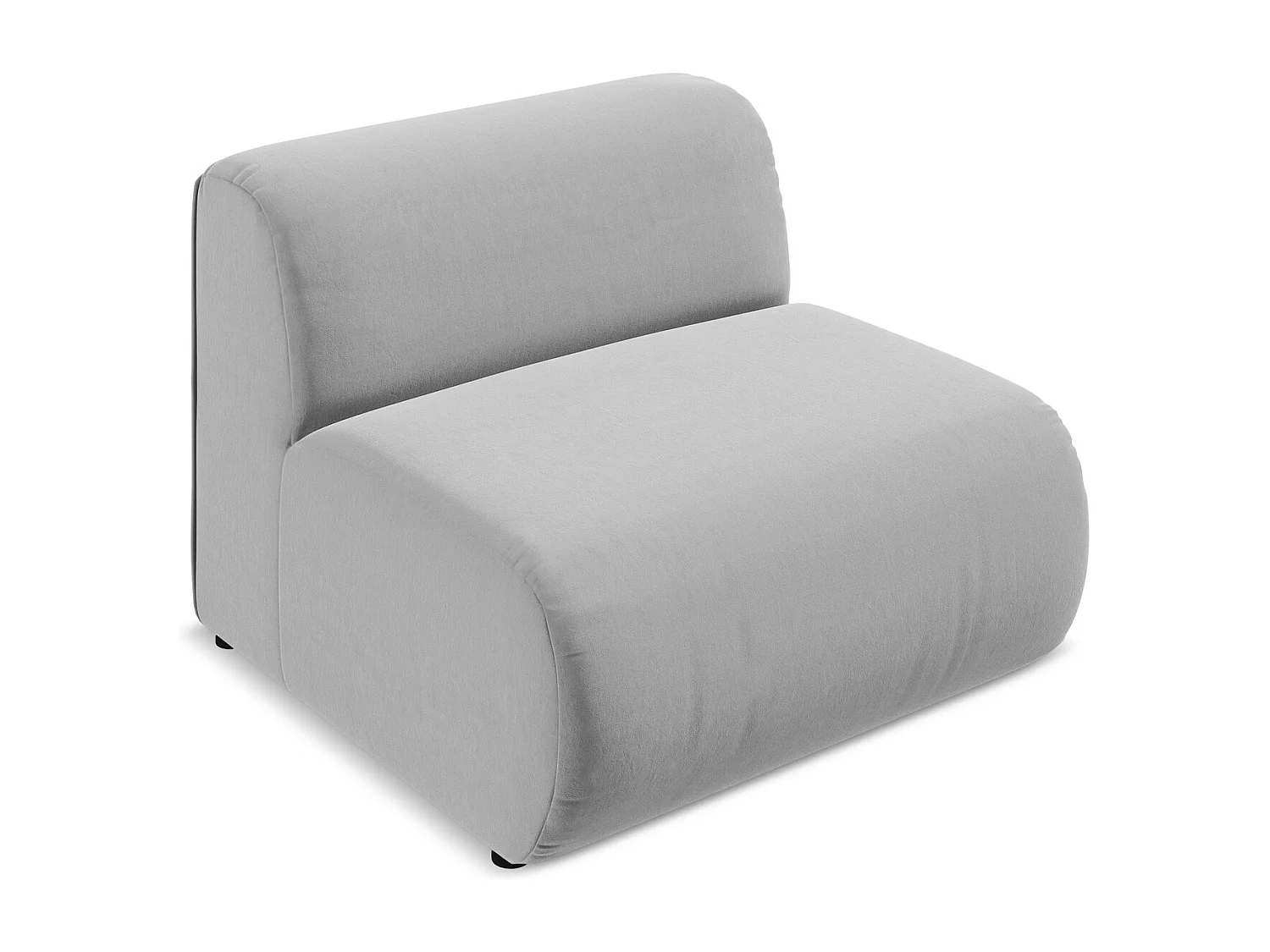 Modular - Mittelsofa - Samt - Grau - EKAHI