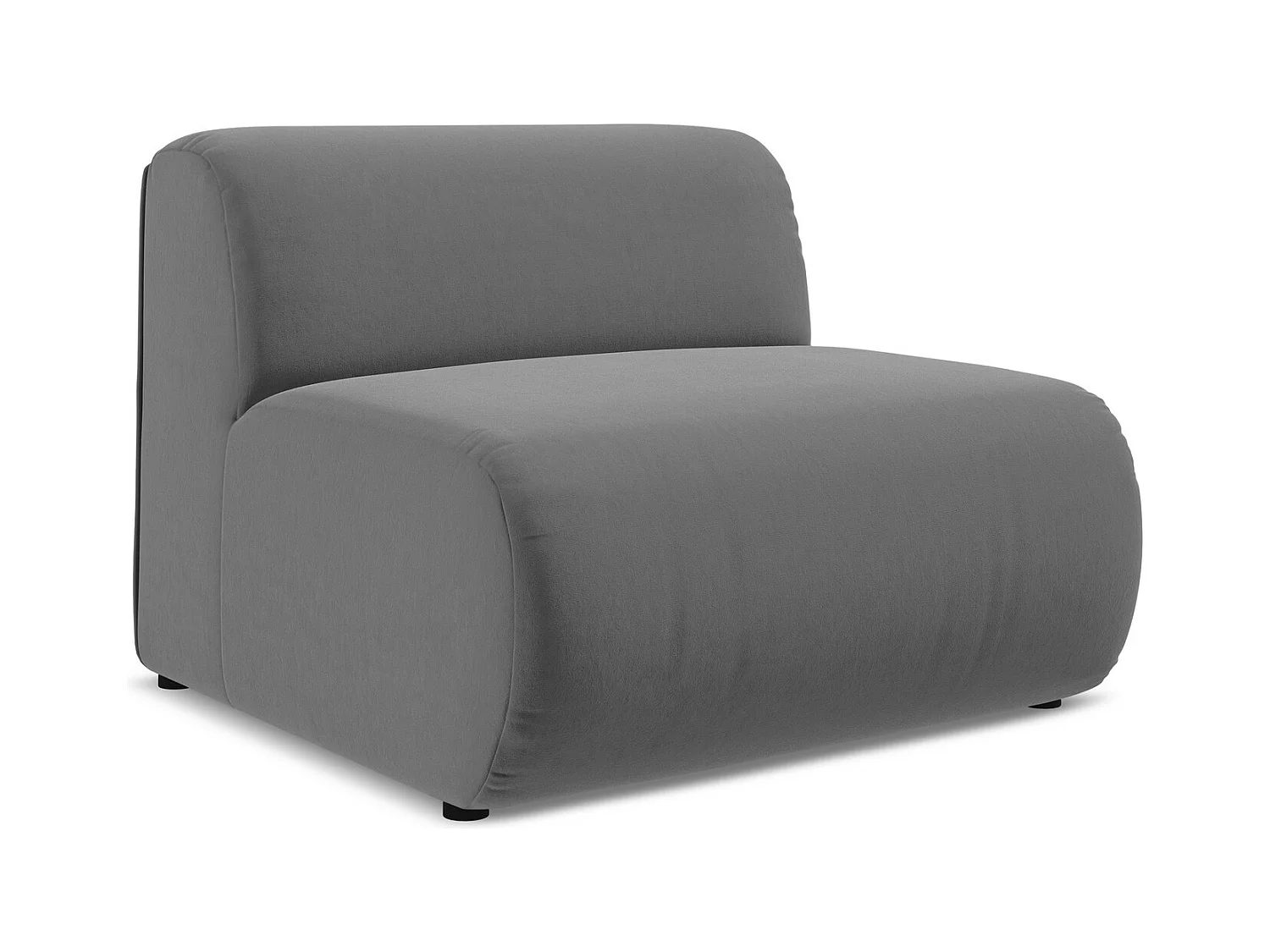 Modular - Mittelsofa - Samt - Grau - EKAHI