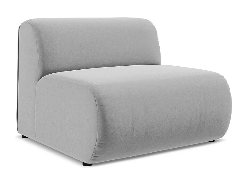 Fauteuil pour canapé modulable en velours - gris - EKAHI