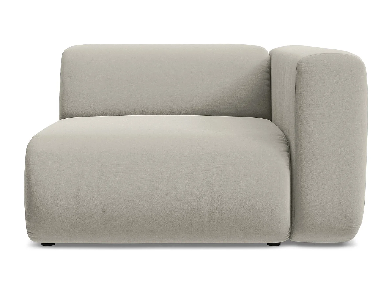 Module avec accoudoirs droit en velours - perle - EKAHI