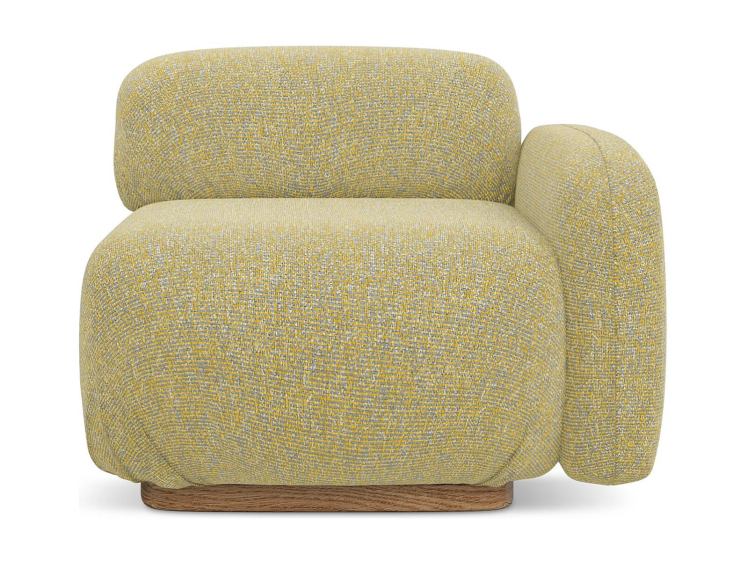 Bankmodule met armleuning rechts van mosterd textuurstof - AILANI