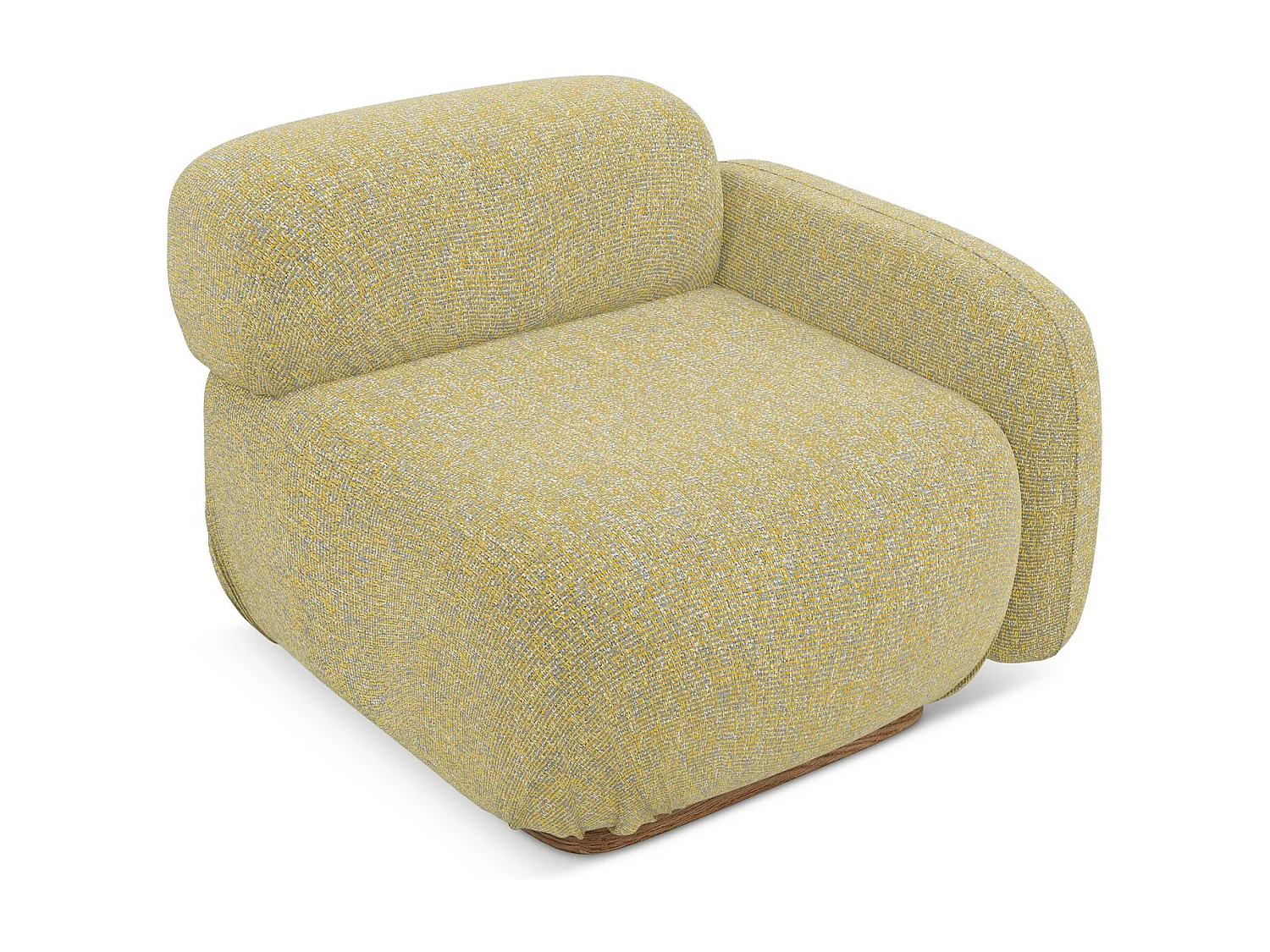 Bankmodule met armleuning rechts van mosterd textuurstof - AILANI