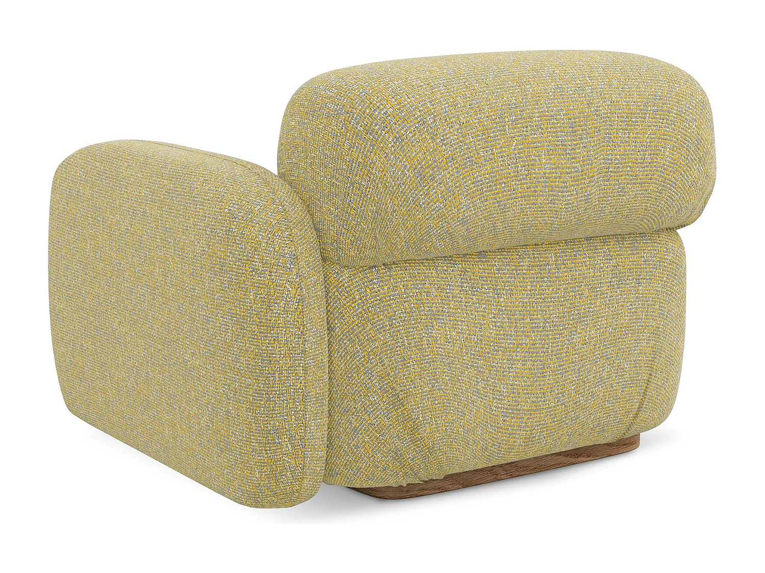 Bankmodule met armleuning rechts van mosterd textuurstof - AILANI