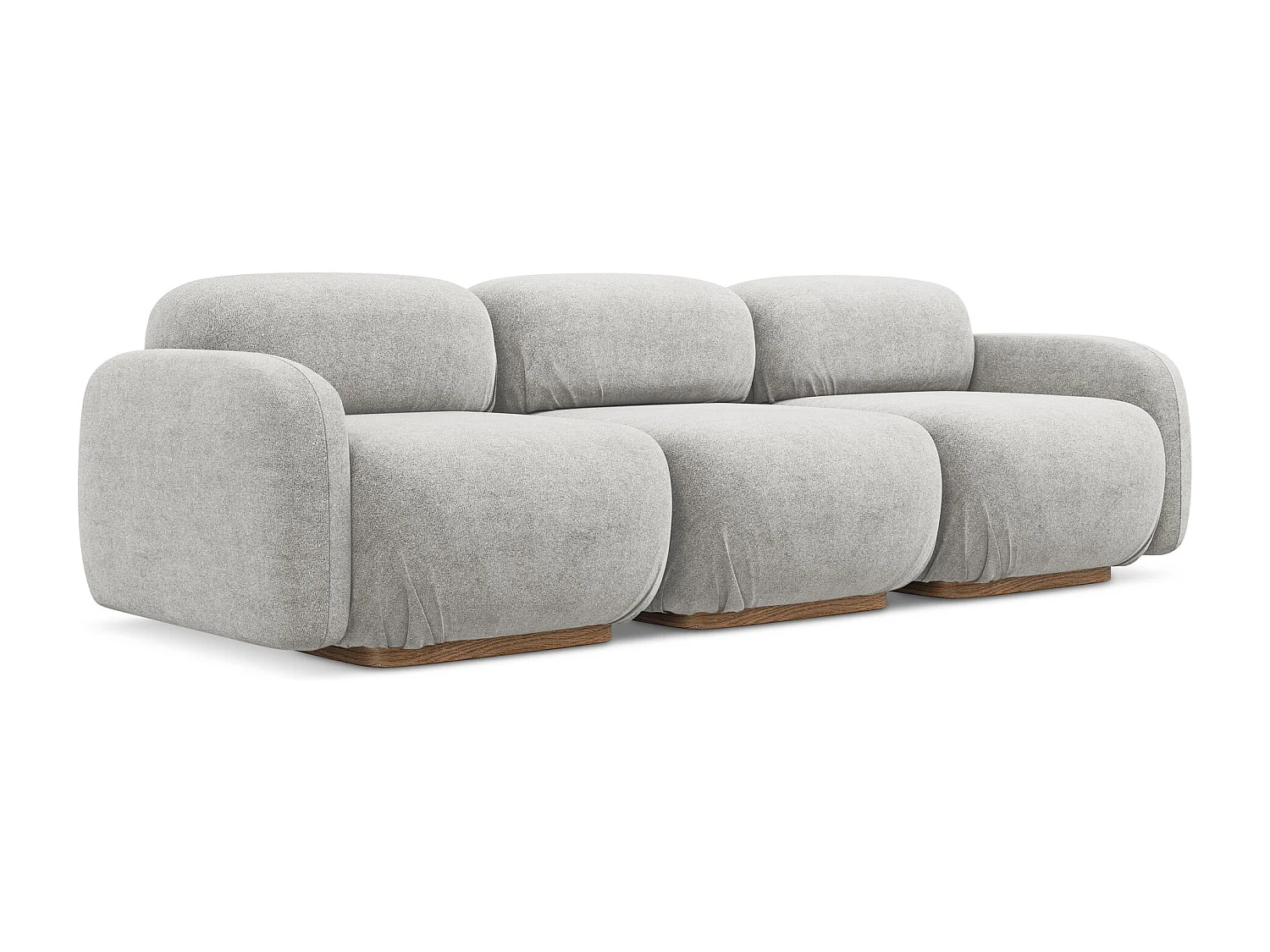 Modulares 4-Sitzer Sofa - - Bouclé - Silber - AILANI