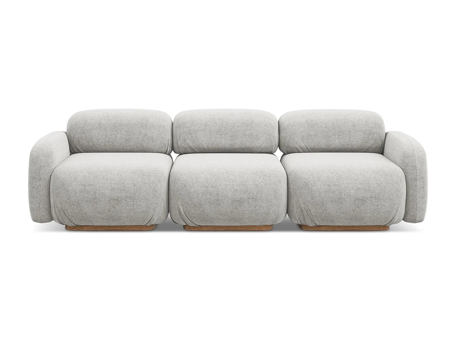 Modulares 4-Sitzer Sofa - - Bouclé - Silber - AILANI