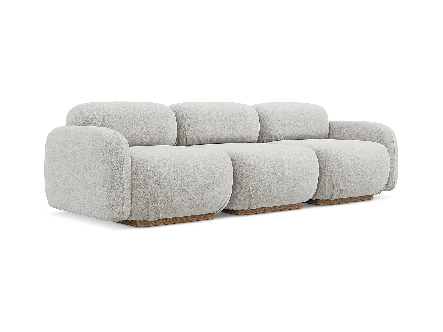 Modulares 4-Sitzer Sofa - - Bouclé - Silber - AILANI