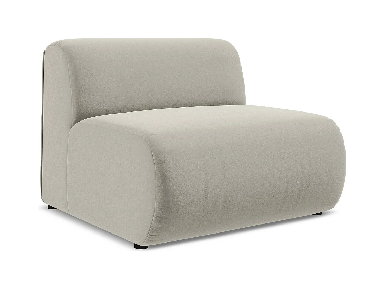 Fauteuil pour canapé modulable en velours - perle - EKAHI