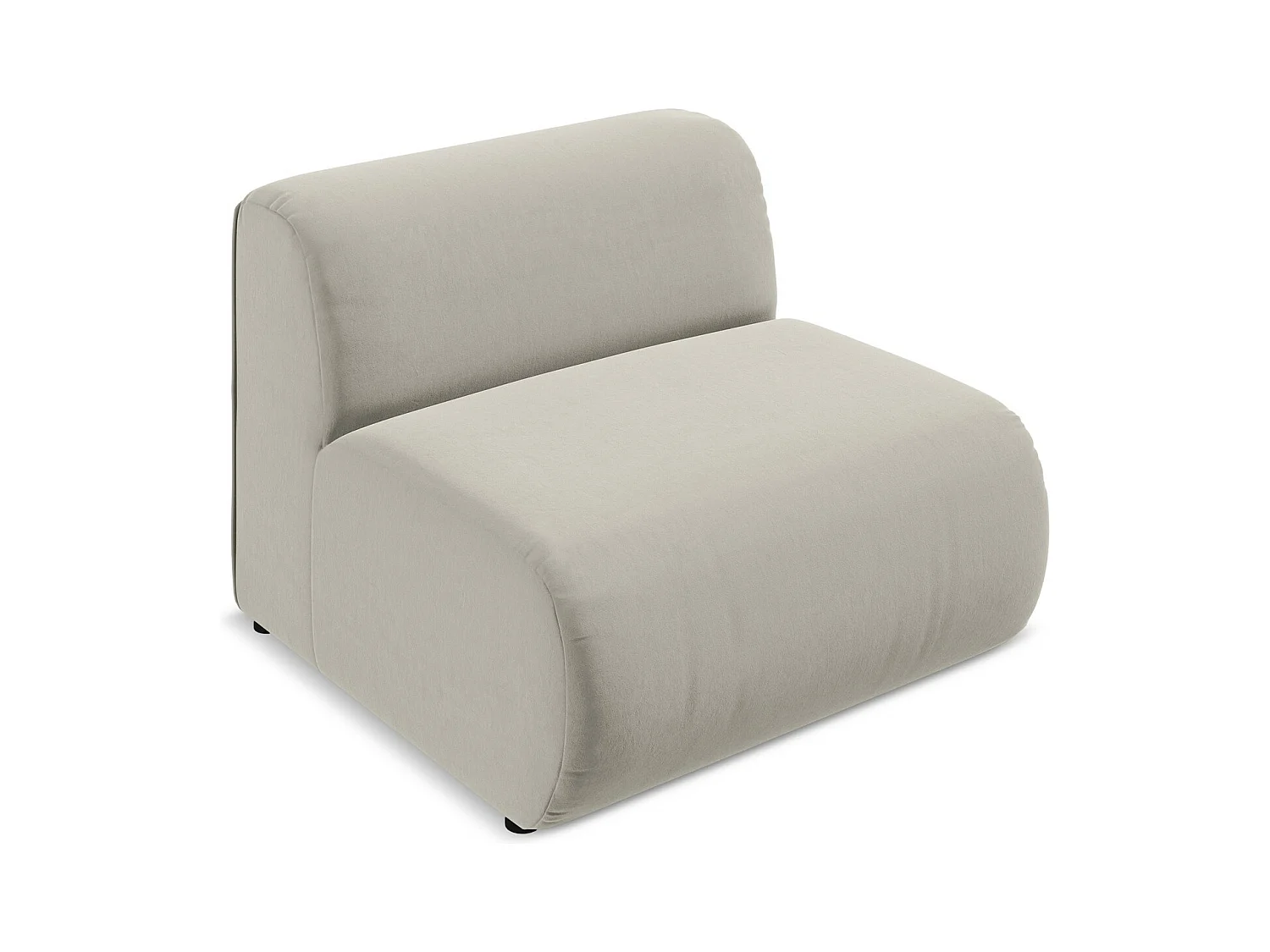 Fauteuil pour canapé modulable en velours - perle - EKAHI