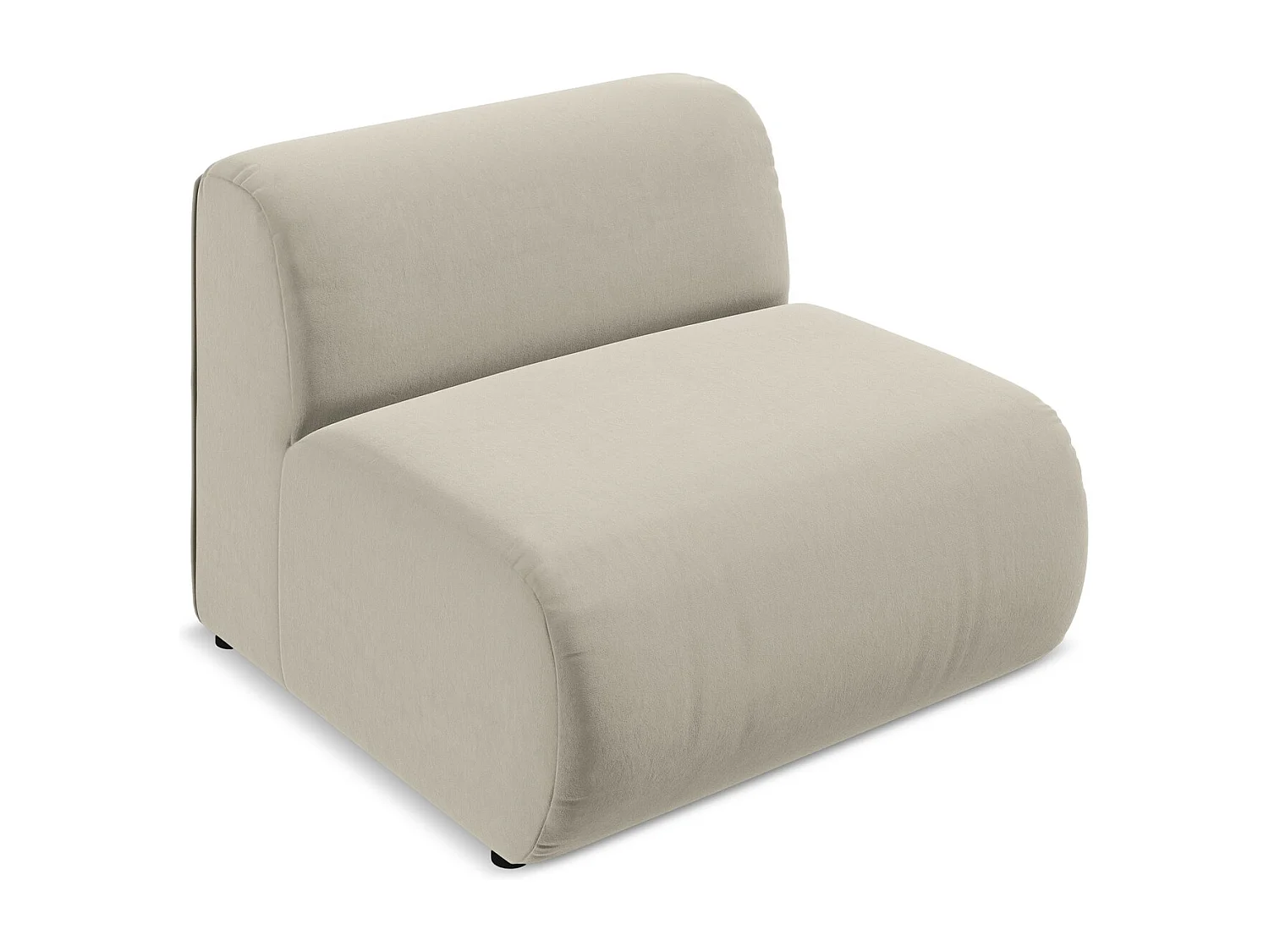 Fauteuil pour canapé modulable en velours - perle - EKAHI